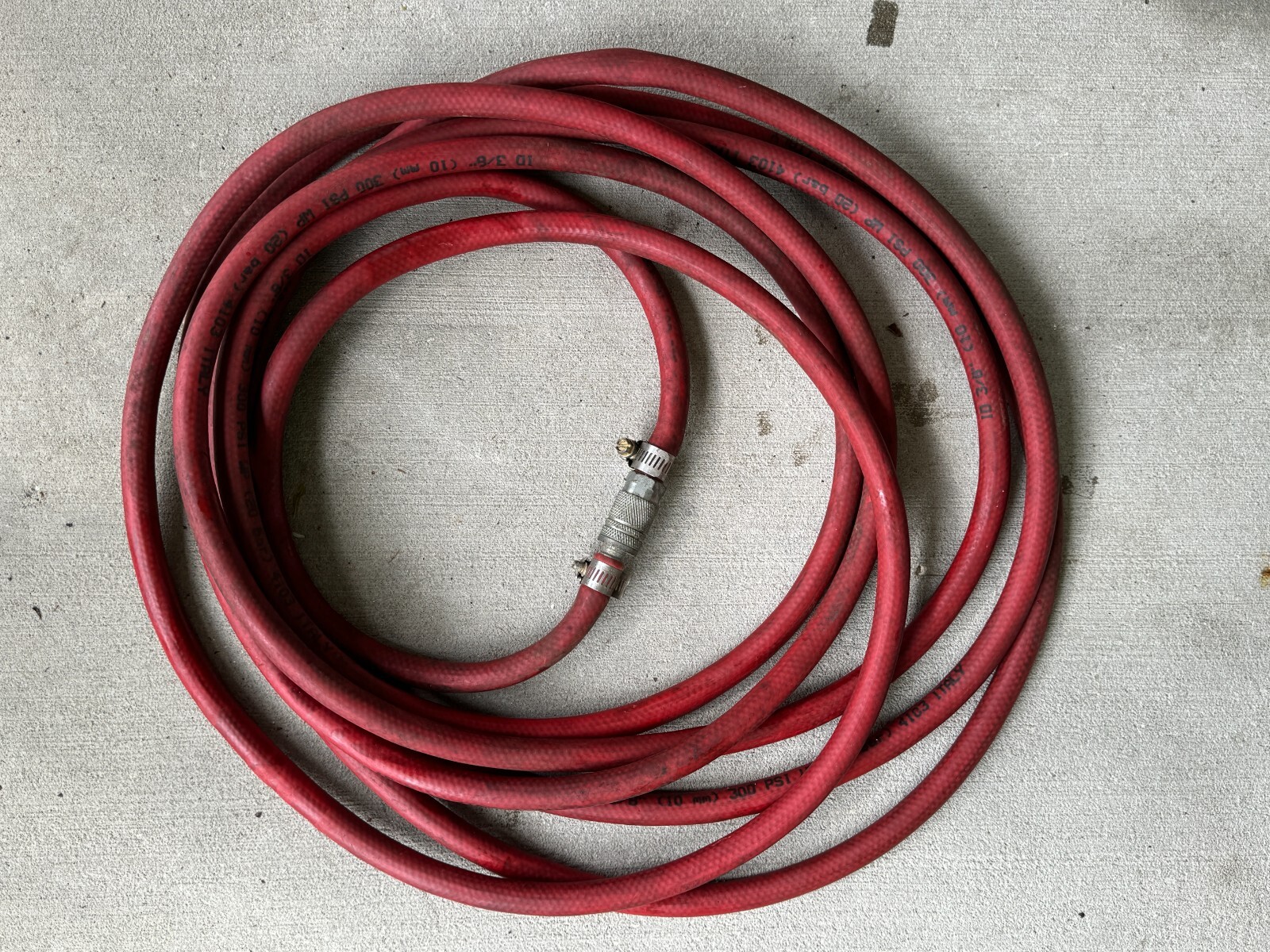 Lot of 8 Industrial Vinyl Pneumatic Air Tool Hoses w/Brass Couplings & Fittings
