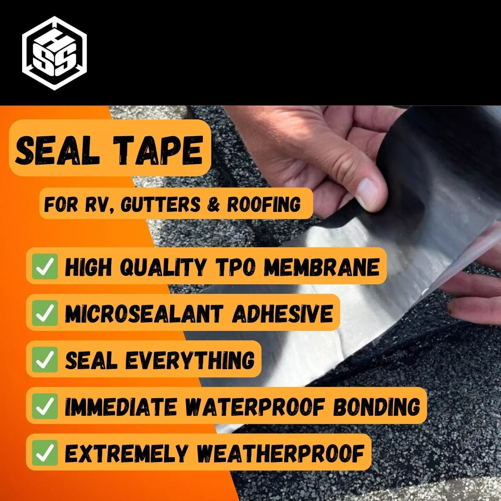 Butyl Waterproof Tape (4 PACK Leak-Proof Roof, RV, Windows, 2″ x16 Feet Long