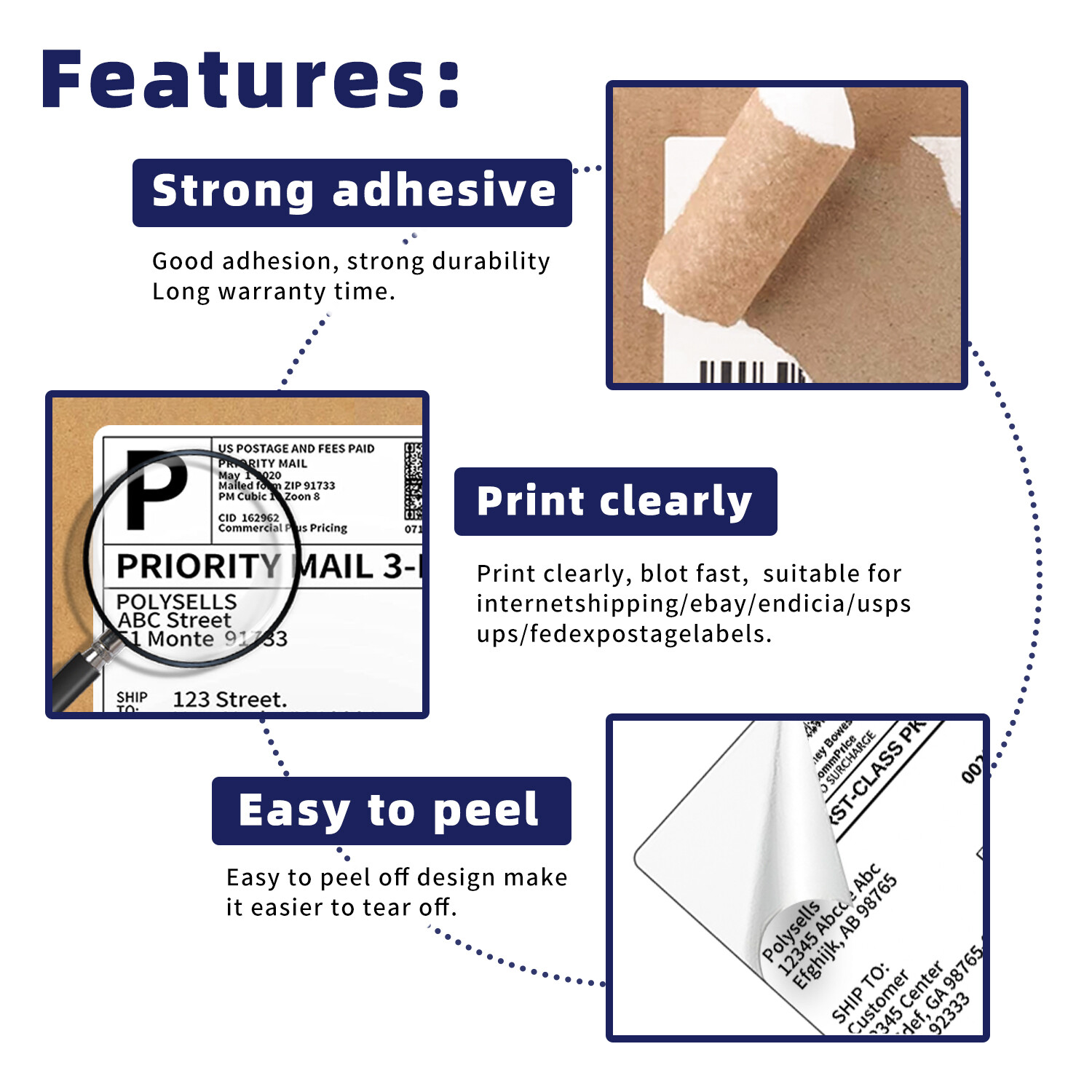4″x6″ Direct Thermal Shipping Labels for Zebra &Rollo Printers Fanfold and Rolls
