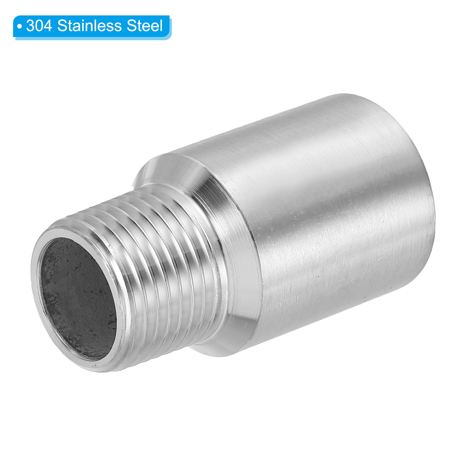 2Pcs Stainless Steel 2″ L 1/2″ NPT Male to 1/2″ NPT Female Pipe Fitting
