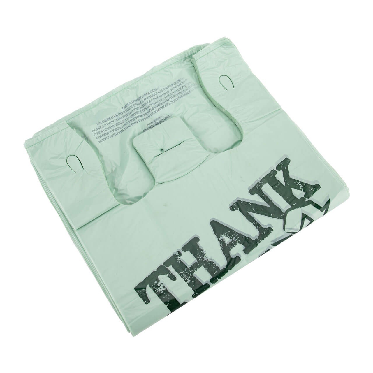 Plastic T-Shirt Bags 3000 Shopping Retail 11 ½ x 6 x 21 Recycled Thank You Green