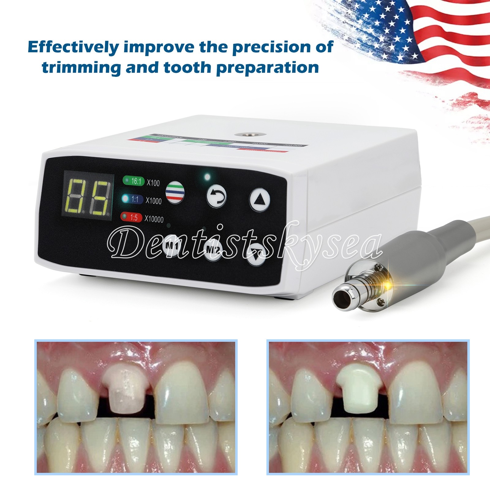 Dental Brushless LED Electric Micro Motor/1:5 Increasing LED Handpiece