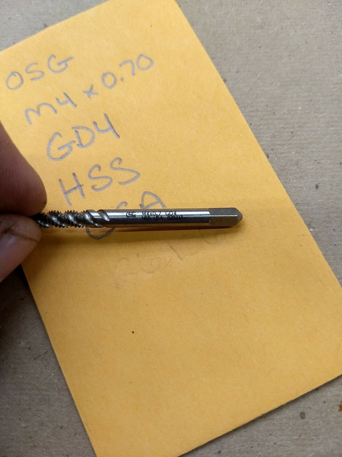 OSG M4X0.70 GD4 HSS USA 3 FLUTE SPIRAL BOTTOMING HAND TAP METRIC
