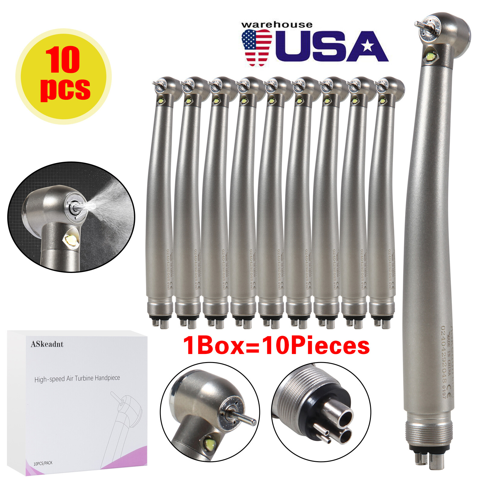 KaVo Style Dental Fiber Optic LED E-generator High Speed Handpiece Turbine 4HOLE