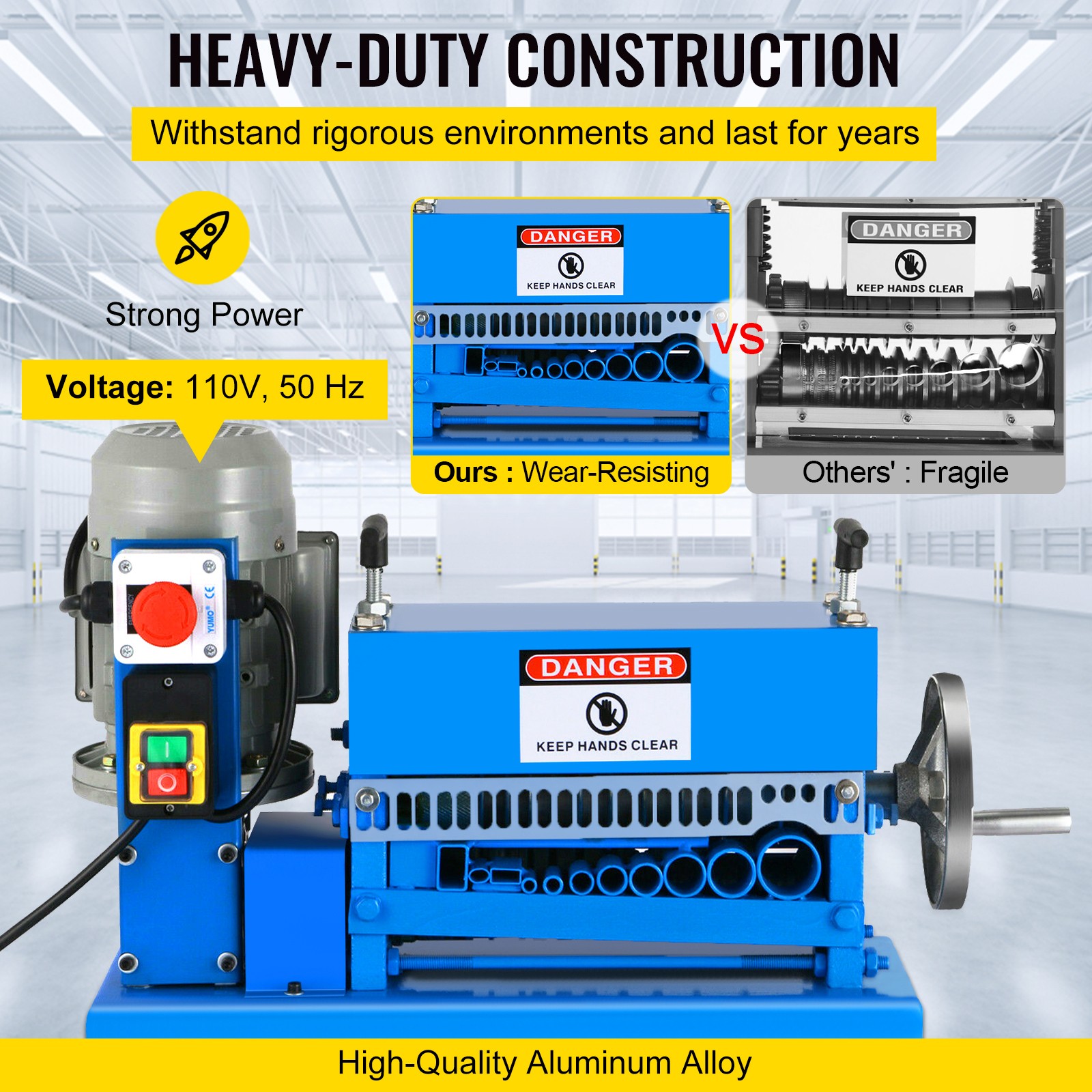 Electric Wire Stripping Machine 1.5-38mm Cable Stripper 0.06″-1.5″ 1/2HP