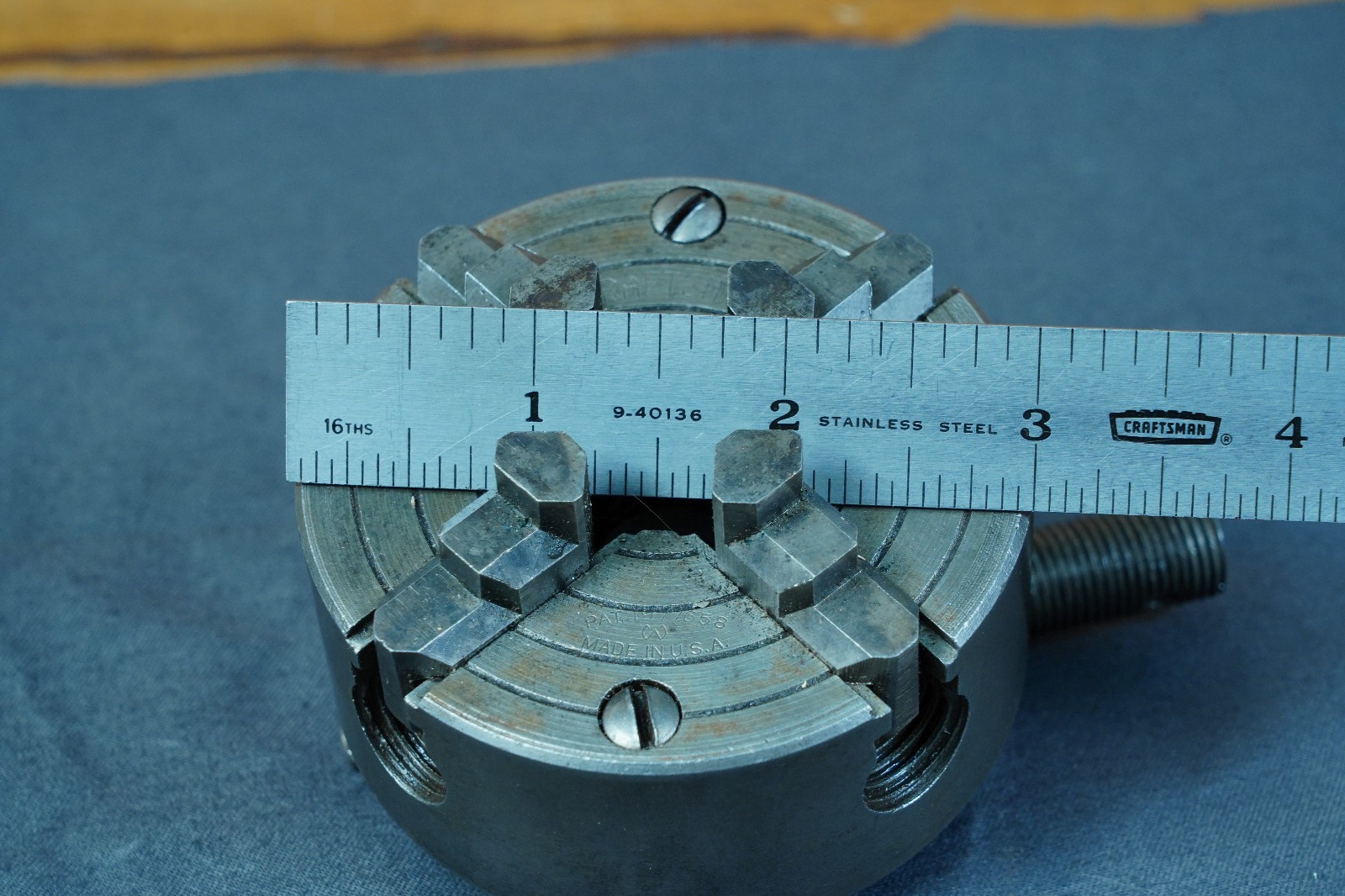 Craftsman 3 Inch 4-Jaw Lathe Chuck 111.21570 From 109 No Chuck Key 1/2″-20