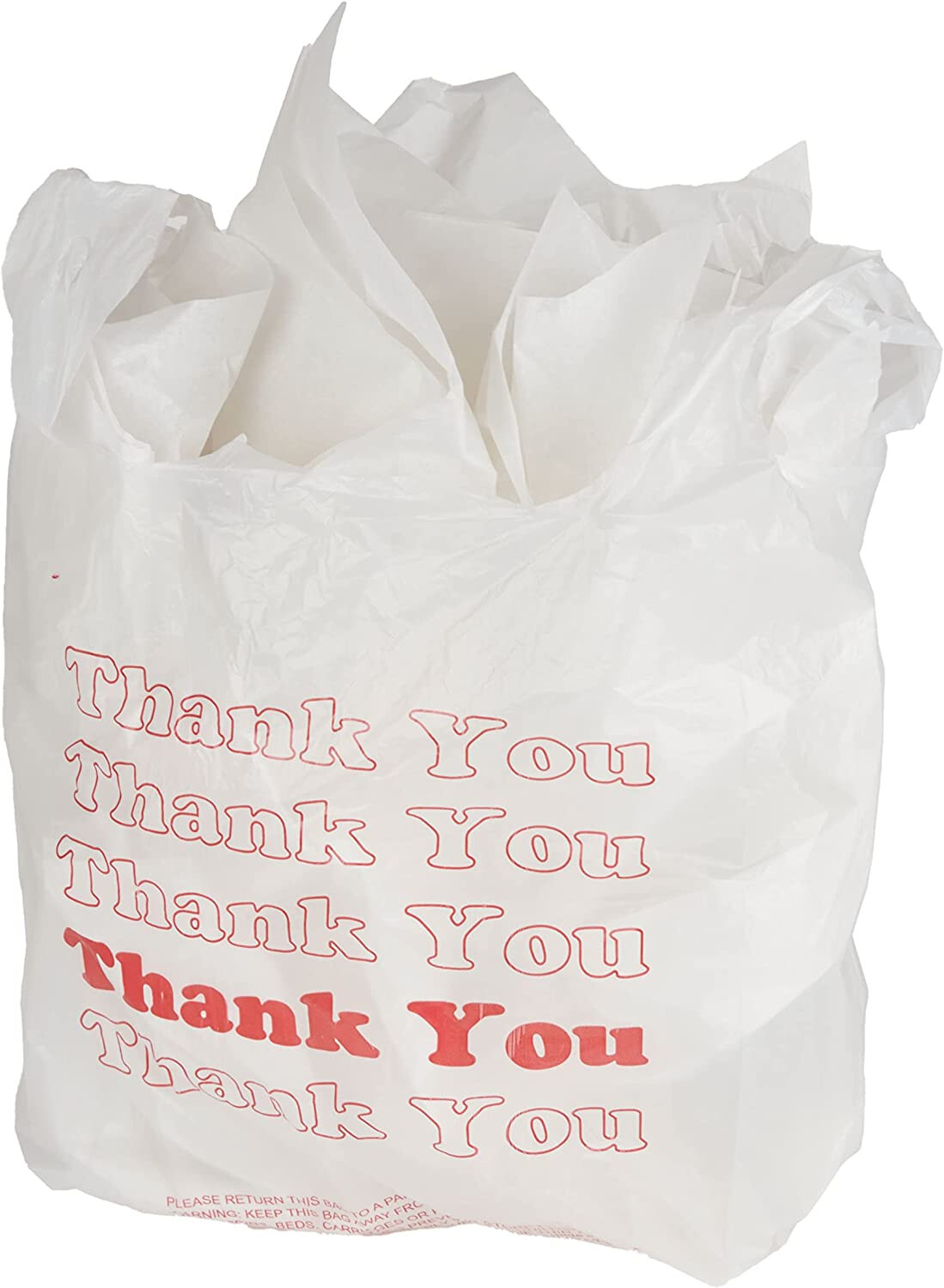 Plastic Bags Grocery Thank You 1000 T-Shirt Supermarket 11 ½ x 6 x 21″ Shopping