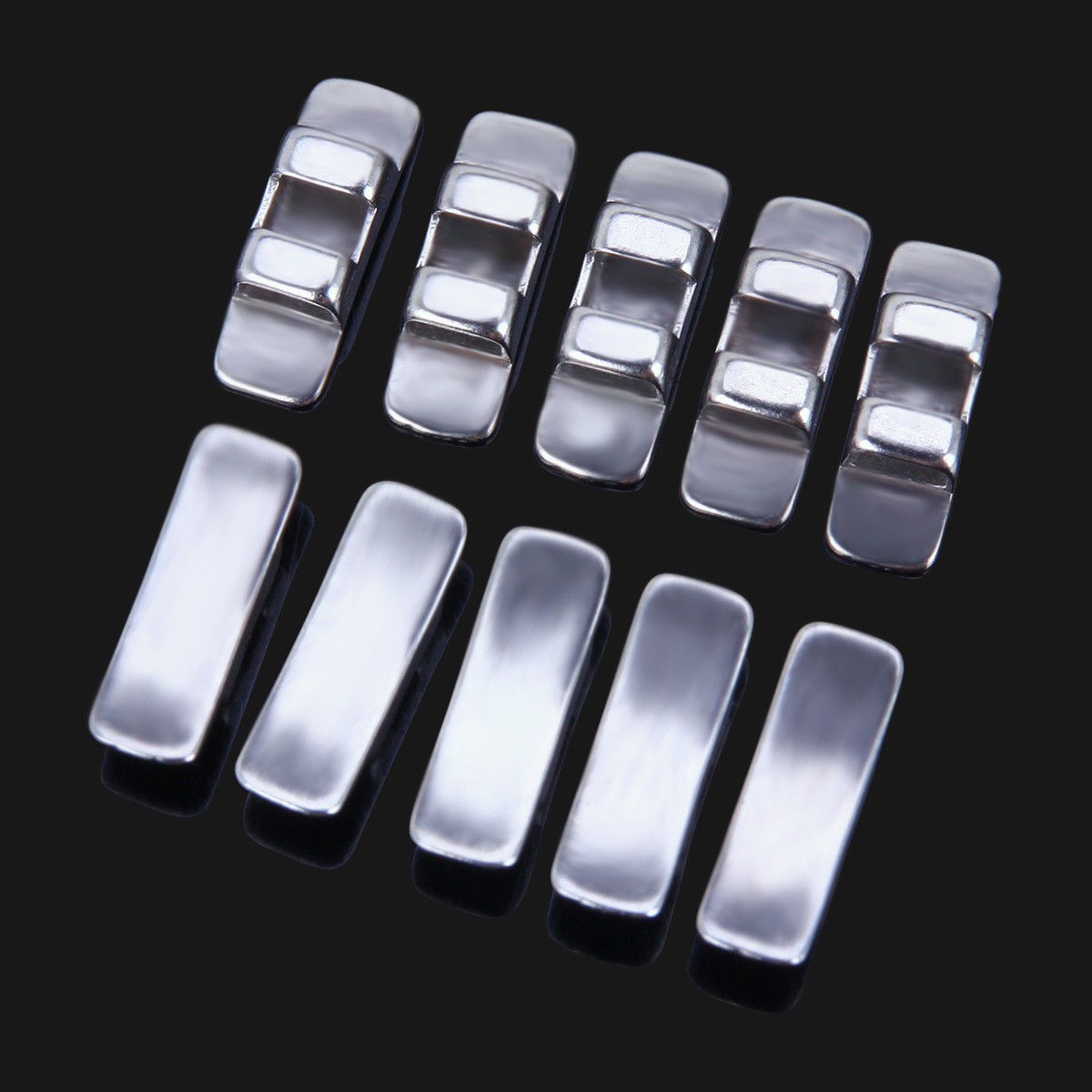 100 Pcs 10 Packs Dental Orthodontic Lingual Sheath No Hook Stainless Steel