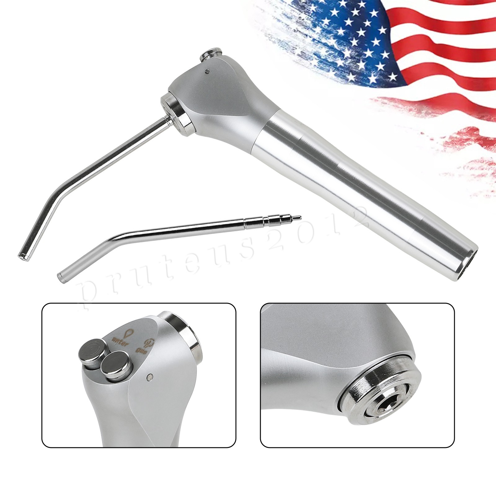 Dental Air Water Syringe Triple 3-Way Spray 2 Nozzle Tips Handpiece Autoclavable