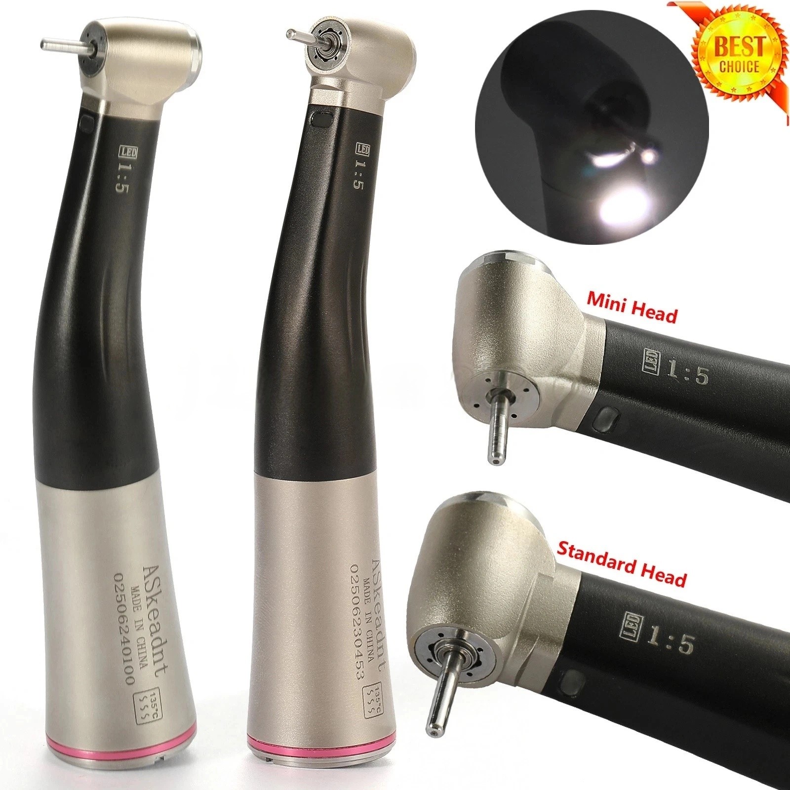 Yabangbang Dental Electric Handpiece 1:5 Contra Angle Fiber Optic High Speed NSK