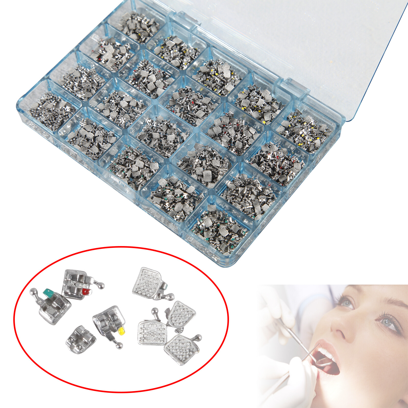 50 Sets Dental Orthodontics Monoblock MINI MBT. 0.022 Brackets 345 Hooks