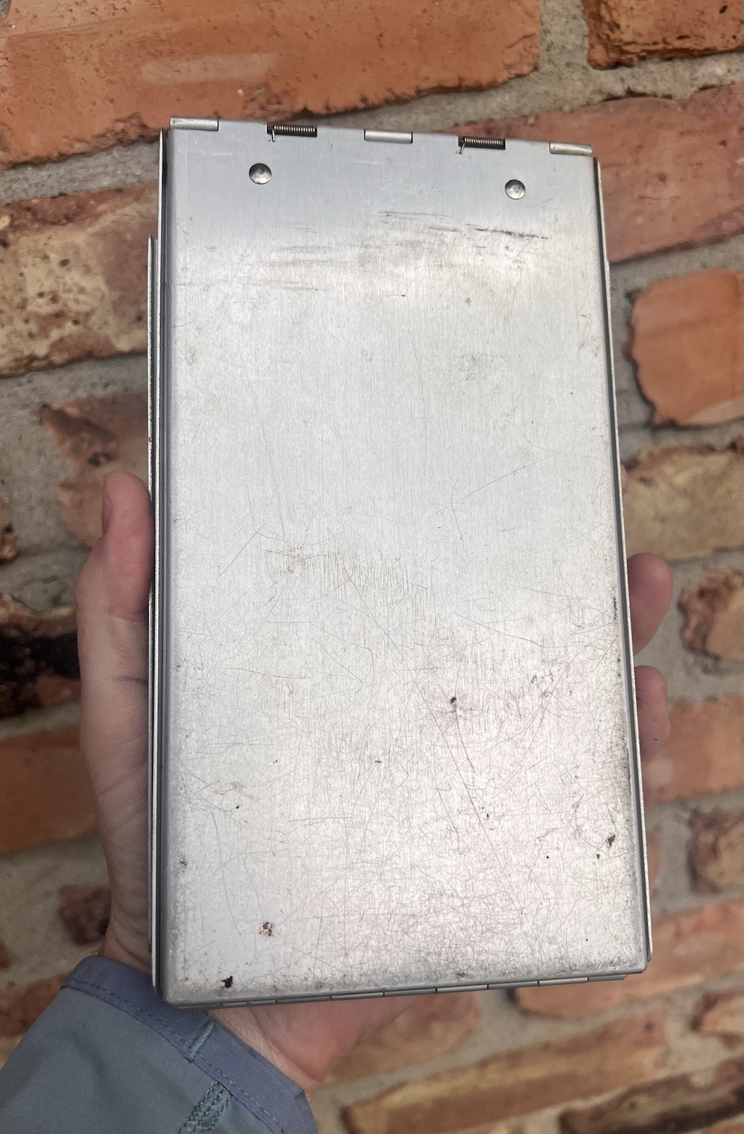 Vintage Metal Aluminum Clipboard Storage Form Holder Flip Top Clip Small