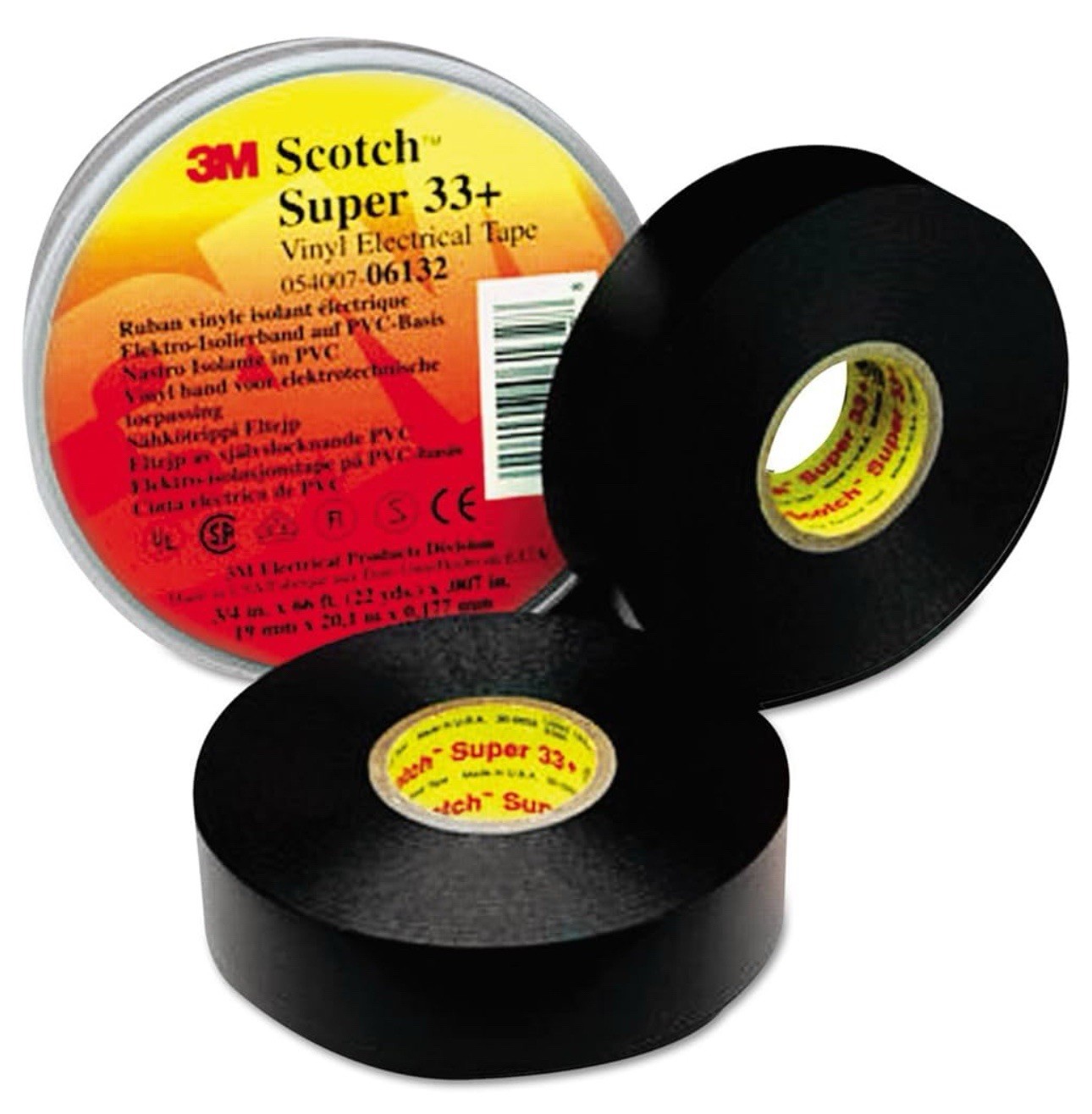 Scotch Vinyl PLastic Electrical Tape Super 33 Plus, 3/4″ x 52′ 3M-6133 10 rolls