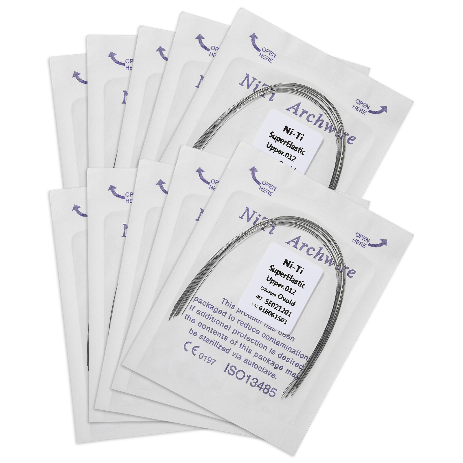 100pcs 10packs Dental Orthodontic Super Elastic Niti Arch Wire Round Ovoid Form