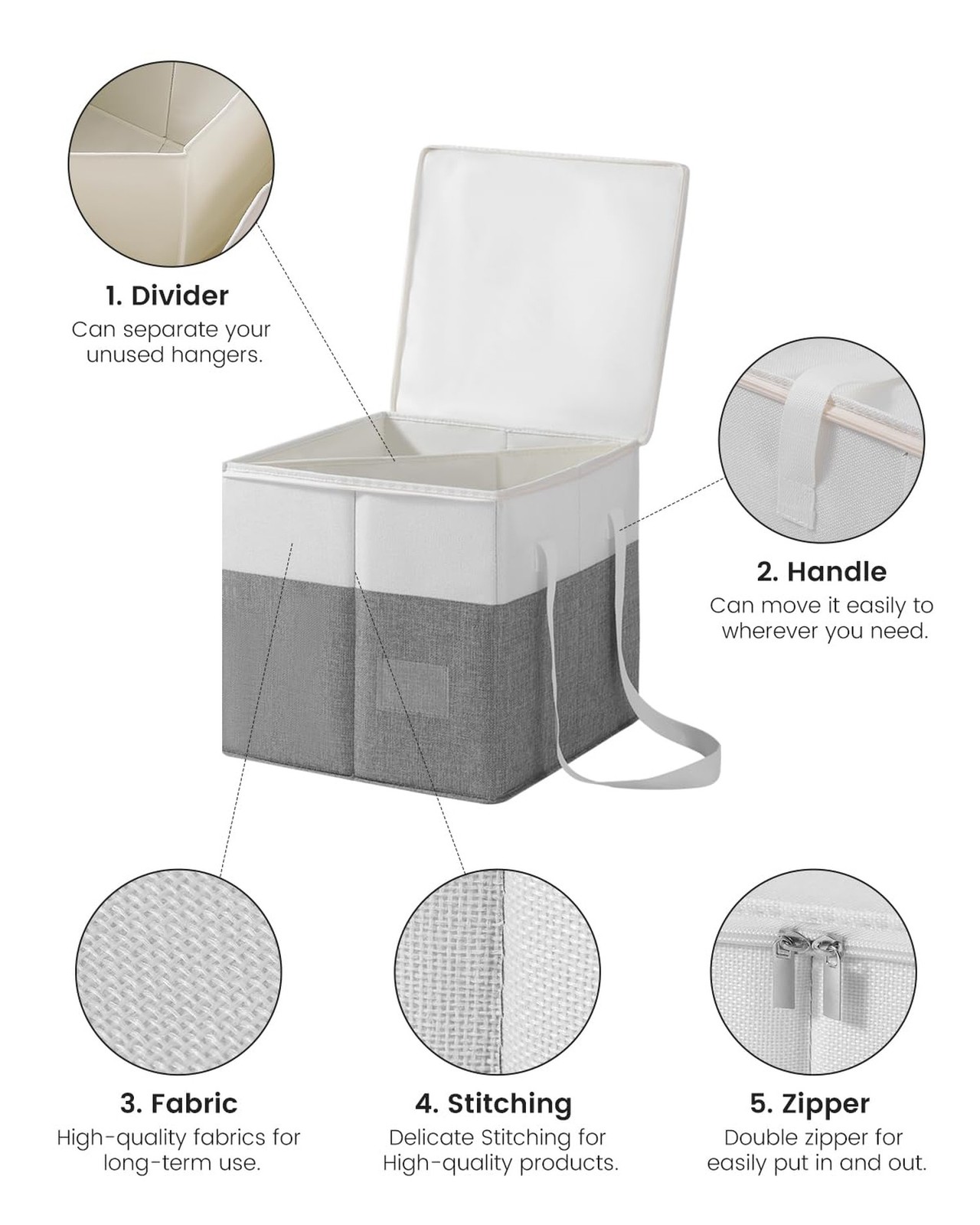 2-Pack Rigid Clothes Hanger Organizer Bag with Dust-Proof Lid, Hanger Storage…