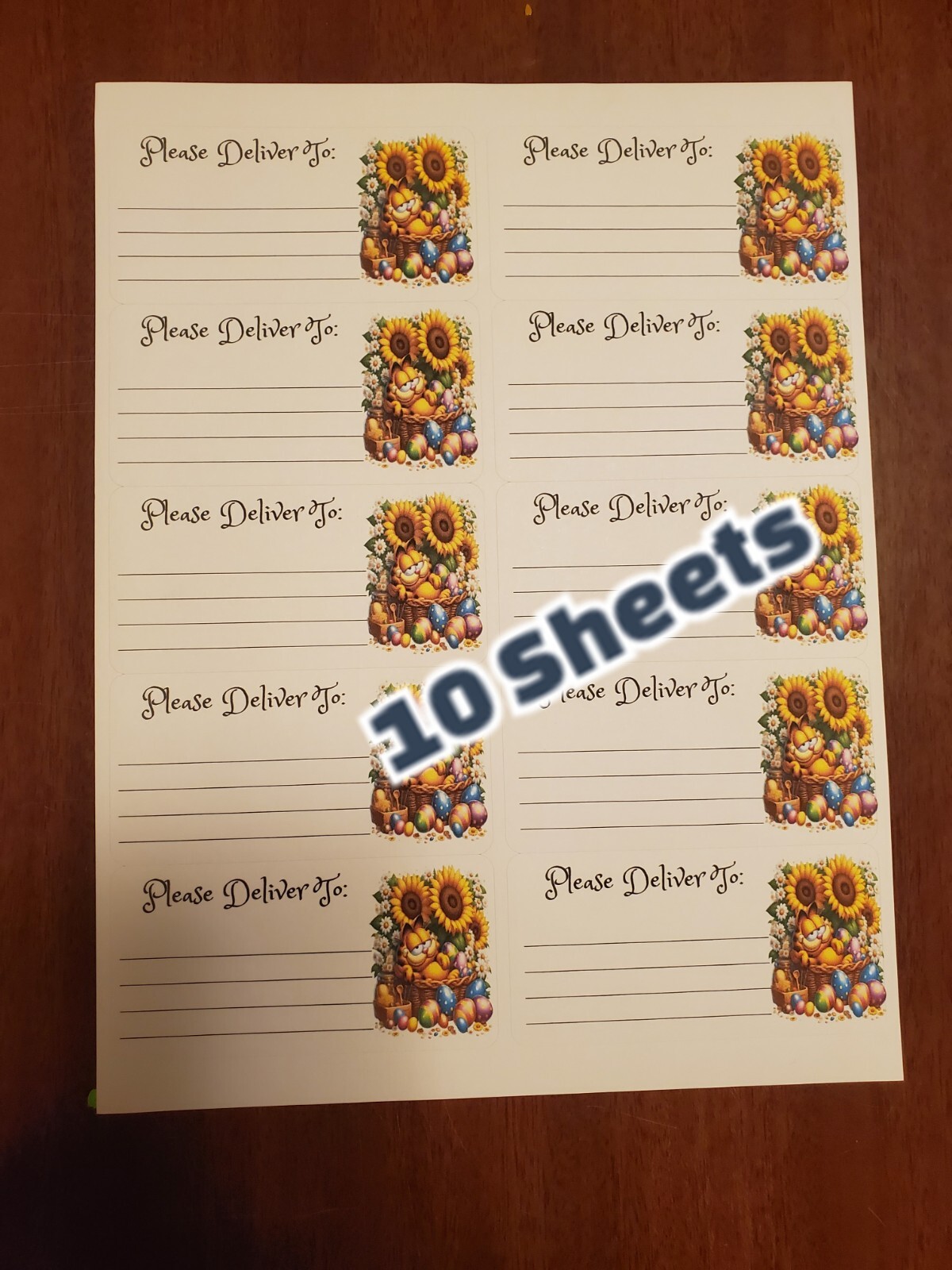 10 Sheets please deliver to address shipping labels (PDT) pen pal, mail