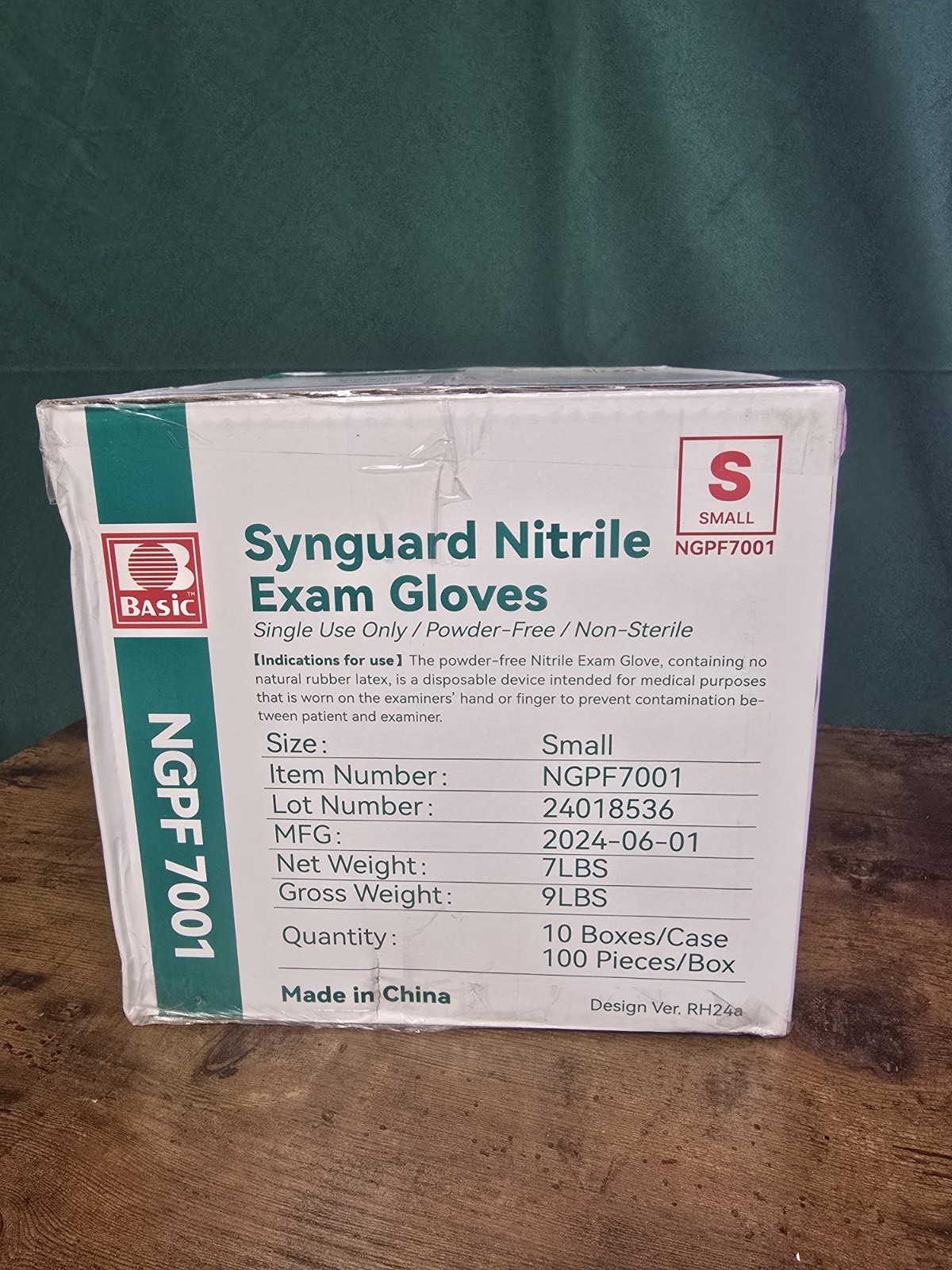 Size Small Synguard Nitrile Exam Gloves NGPF-7001 Case of 10 Boxes 1000-Piece