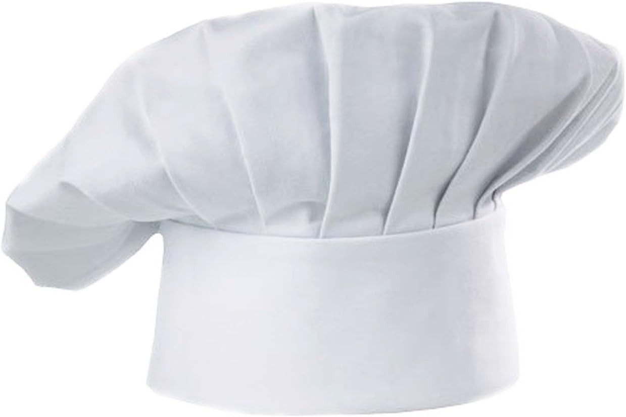 Chef Hat Adult Kids Elastic Back Kitchen Cooking Baker Cap for Men Women Unisex
