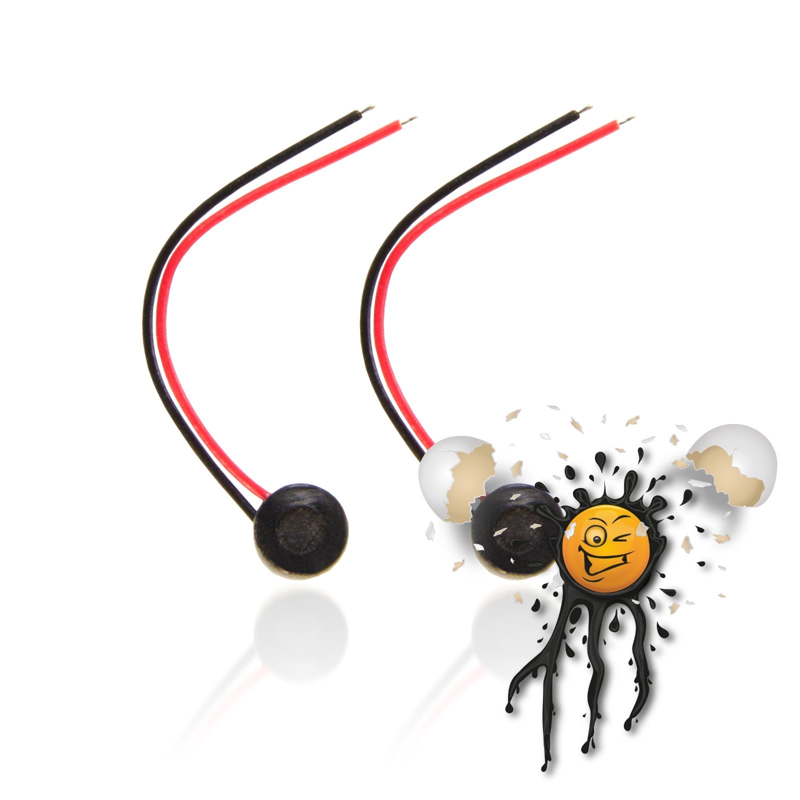 2 x Electret Microphone Wire Connector 4×1.5mm Microphone Capsule Microphone Cord 58DB