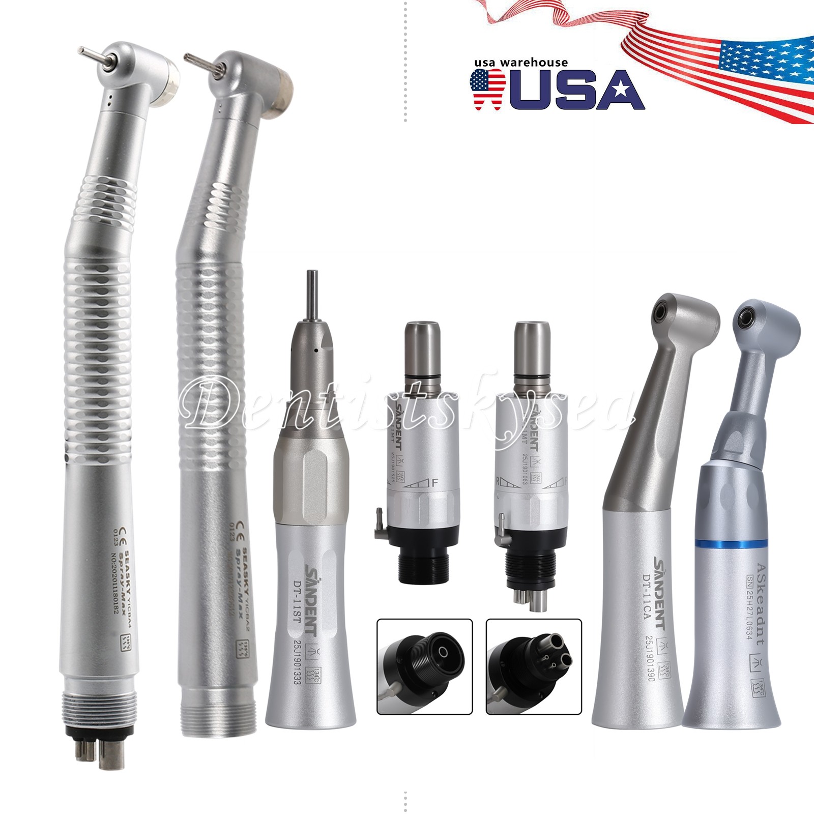 NSK Style Dental High Low Speed Handpiece Contra angle 2/4H Motor Straight NEX