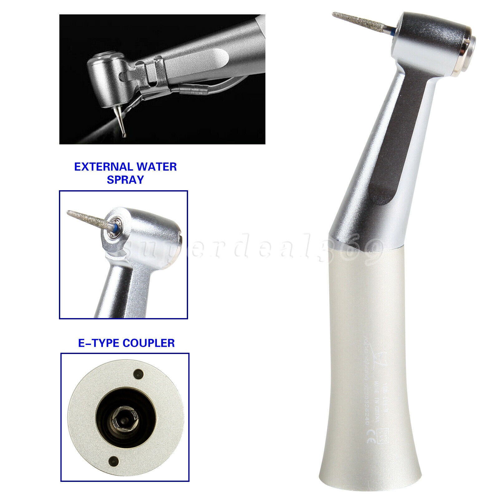 10*NSK Style Dental Slow Low Speed Push Contra Angle Handpiece Fit FG 1.6mm Burs