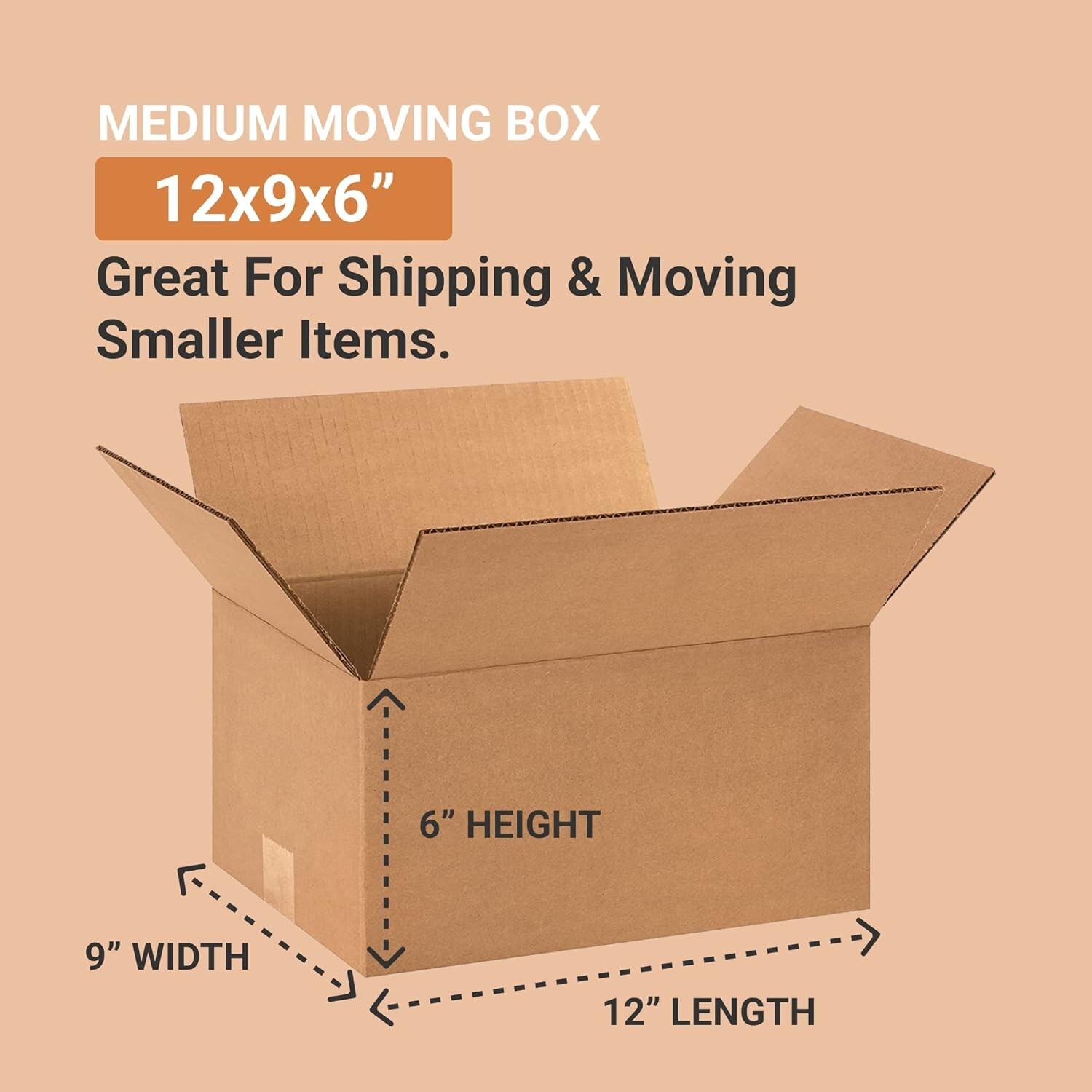 12 x 9 x 6 Shipping Boxes Moving Boxes Corrugated Kraft 25/Bundle 25/Pack