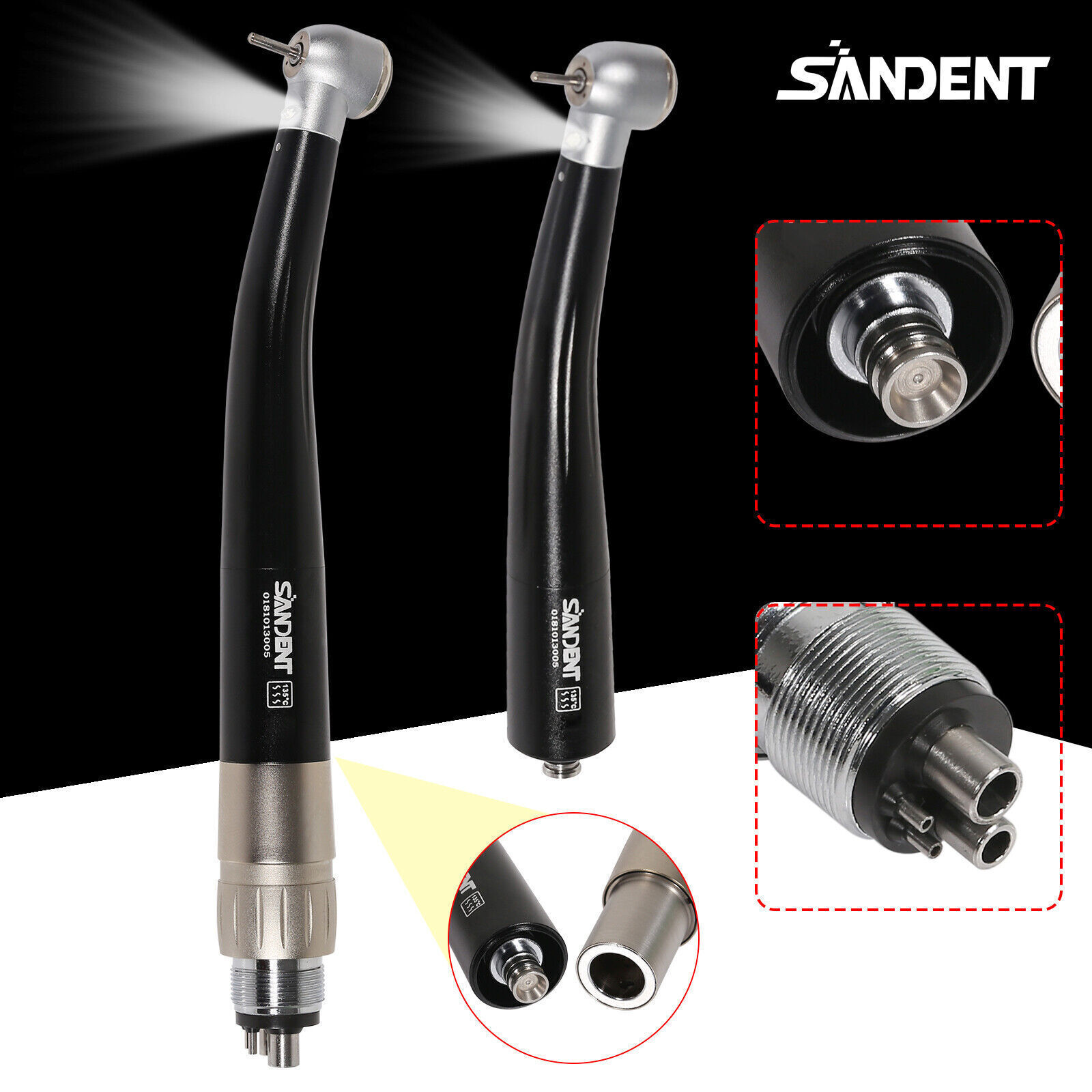 Dental LED E-generator internal triple spray Handpiece Fit NSK 4H Quick Coupler