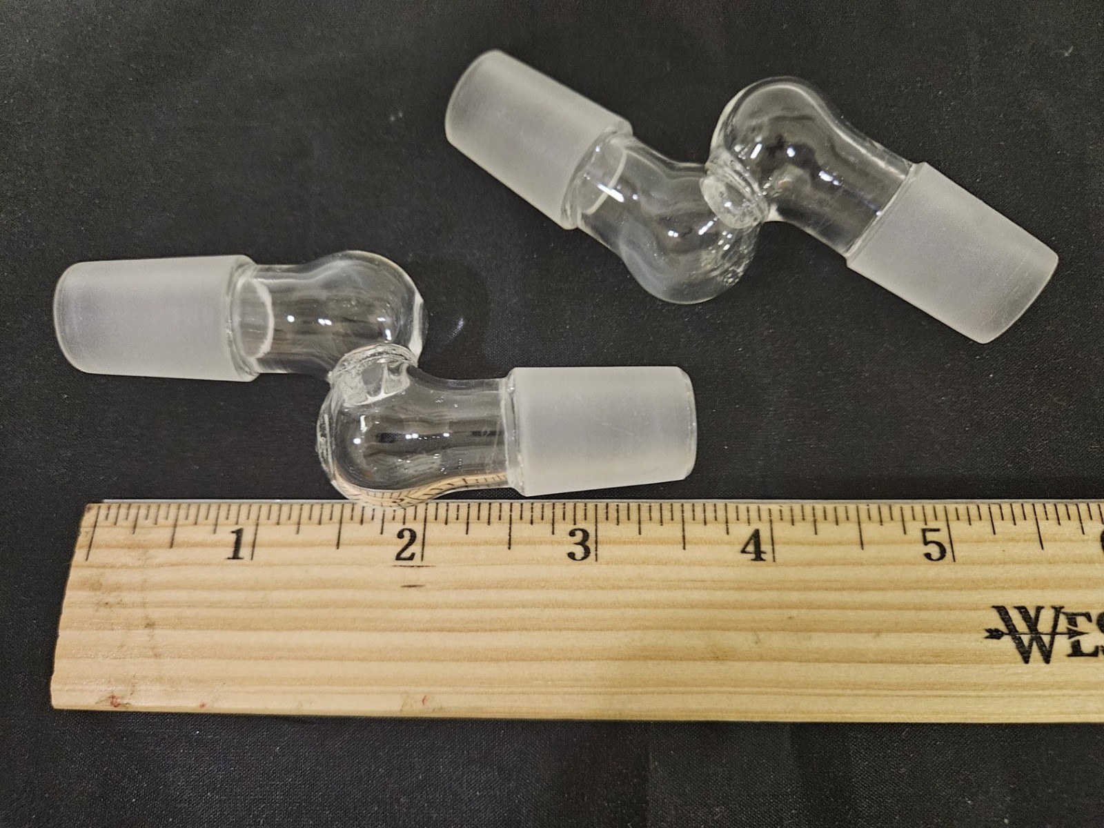 2 pc. Lot- Hand made 18mm male to 18mm male glass Adapters + 5 screens FREE
