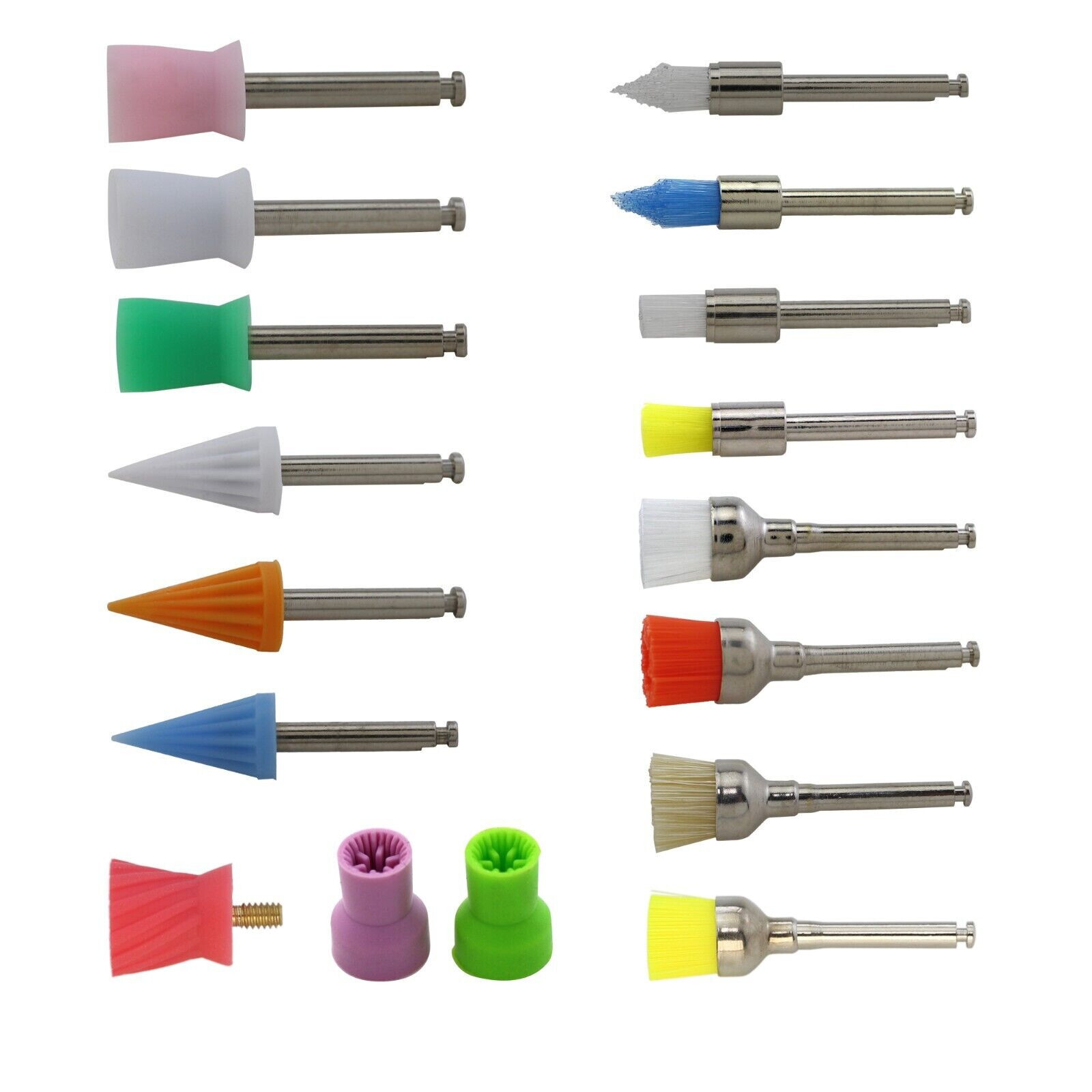 100 Pcs Dental Prophy Polishing Brush Nylon Bristle Flat/Tapered Prophylaxis RA