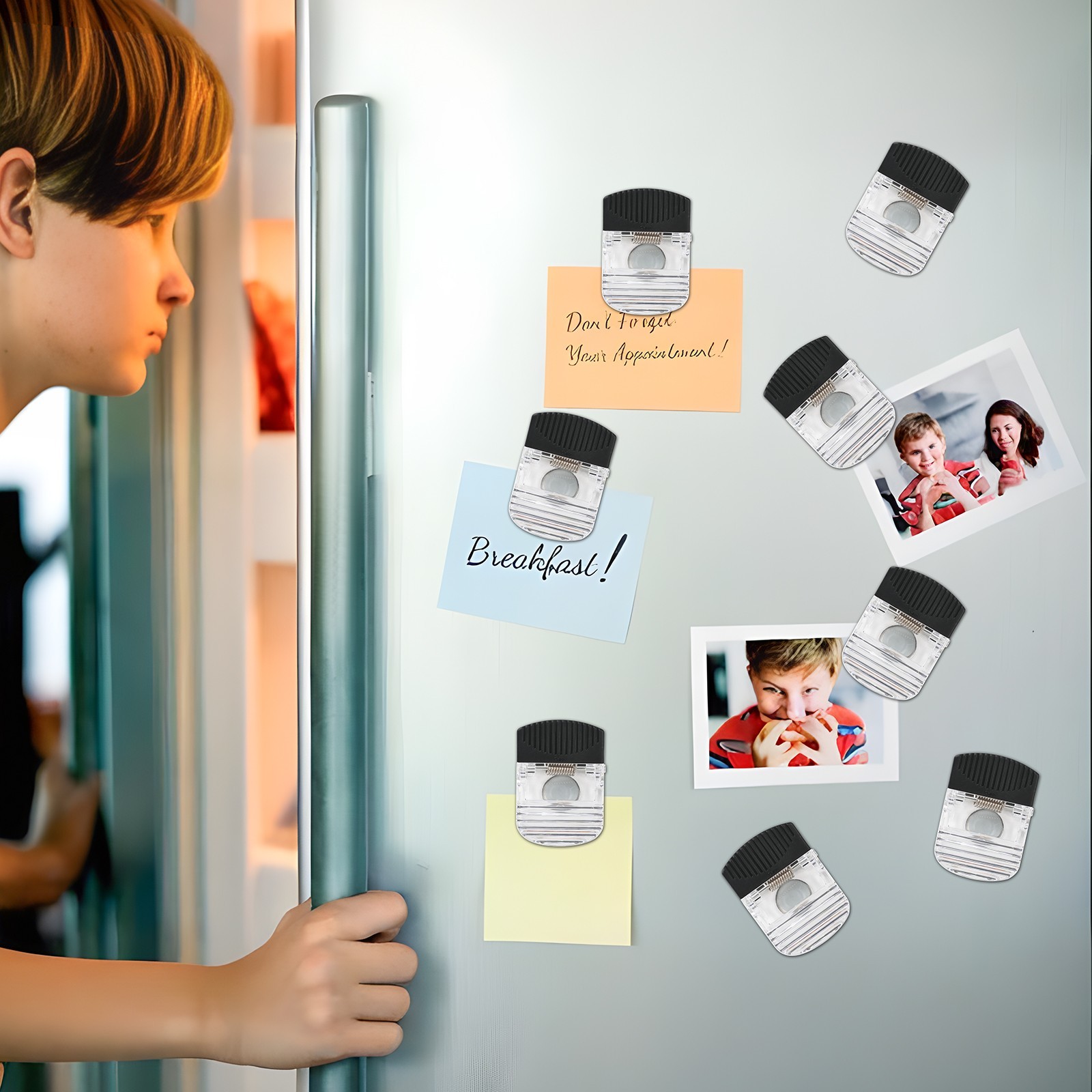 Large Clear 2 Inch Magnetic Office, Paper and Bag Clips, 8-Pack