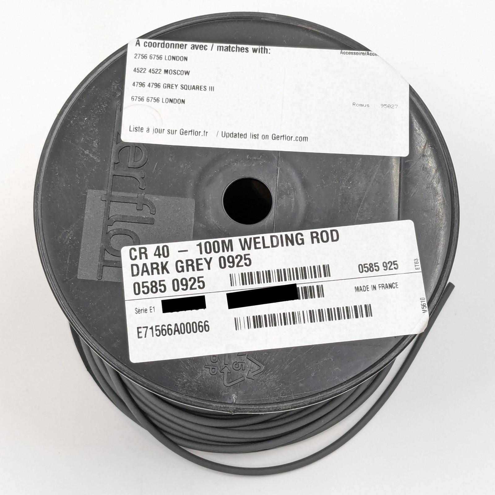 Gerflor 100M Welding Rods in Dark Grey (0925) & Dark Brown (2480) | Lot of 7