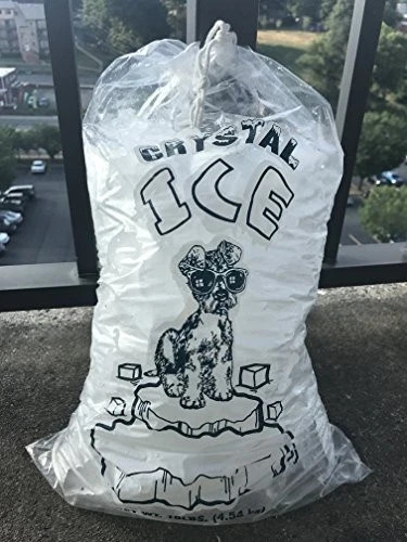 Crystal Clear Plastic Ice Bags with Cotton Draw String, 10 lb., Pack of 500
