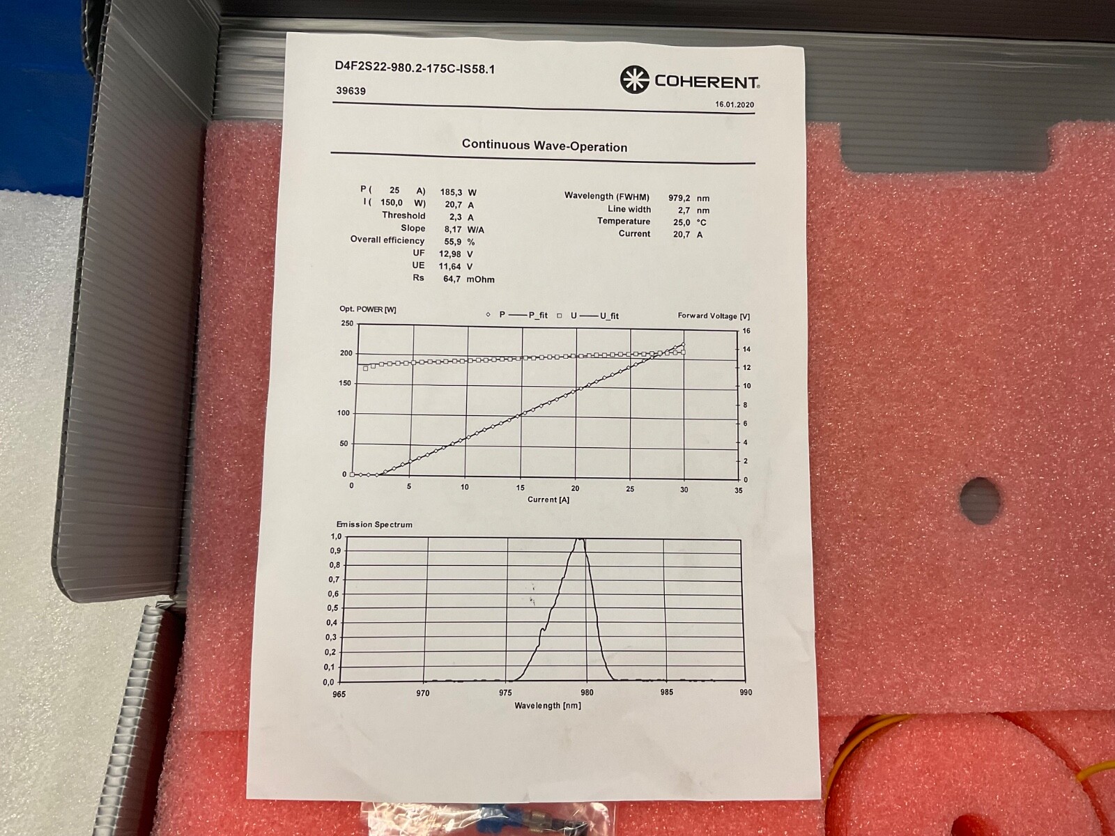 Rofin Dilas D4F2S22-980.2-175C-IS58.1 Continuous Wave-Operation Coherent AS IS