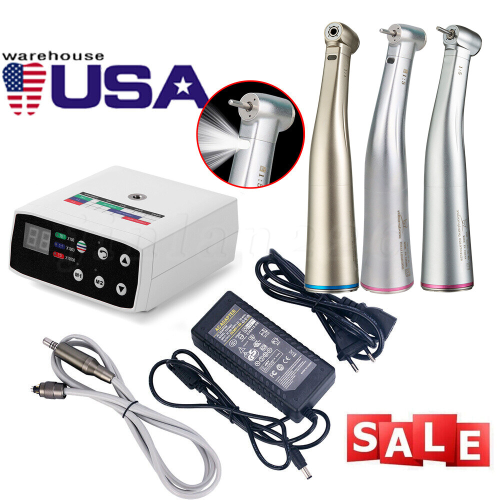 NSK Style Dental LED Brushless Electric Micro Motor/ 1:5 Increasing Handpiece US