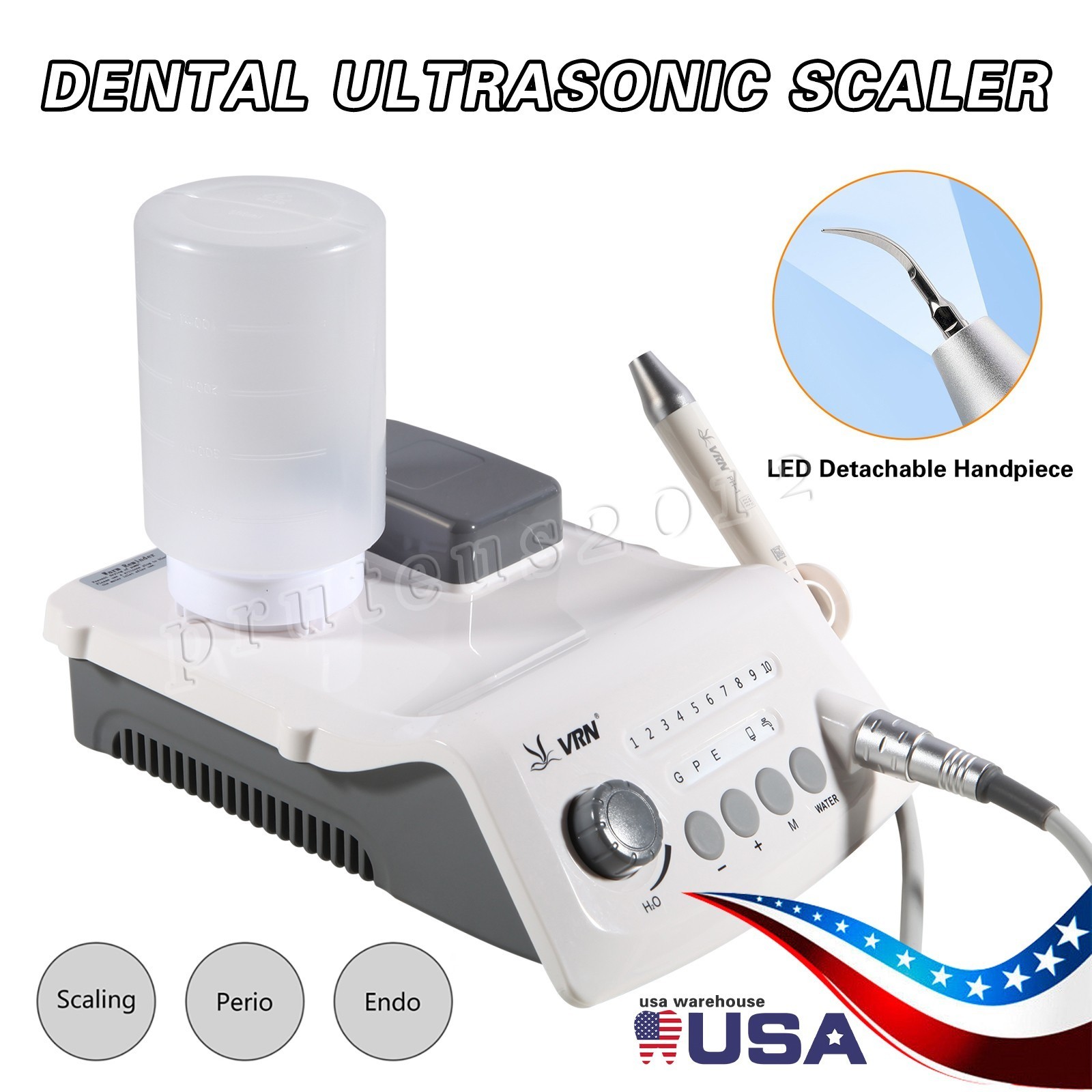 Dental 3 Way Air Water Syringe Triple Spray Handpiece with 2 Nozzles Tips Tubes