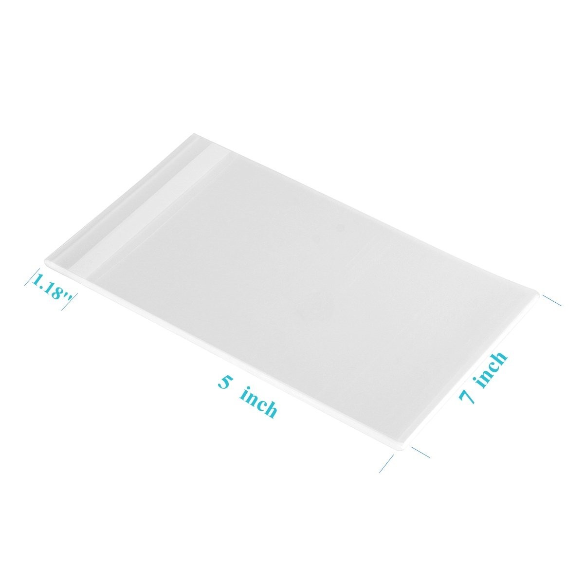 200ct Clear Poly Bags Adhesive 5” x 7” 12.7 x 17.8cm – 1.4 Mil Extra Thick …