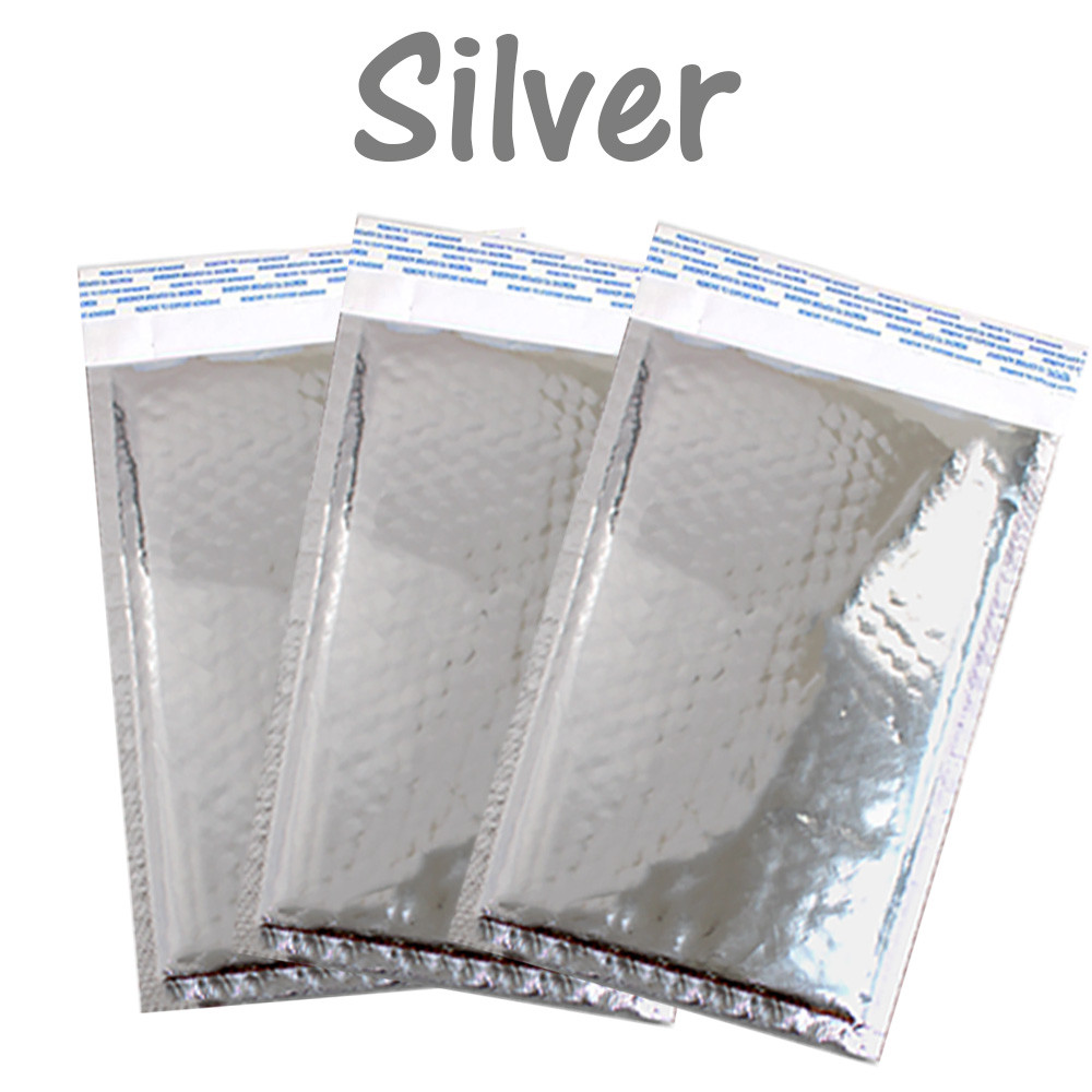 5×9 Reflective Metallic Bubble Mailers, Padded Shipping Mailing Glossy Envelopes