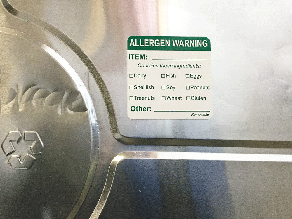 Removable General Allergen Warning Labels | 2 x 2″ Inch Square | 500 Pack