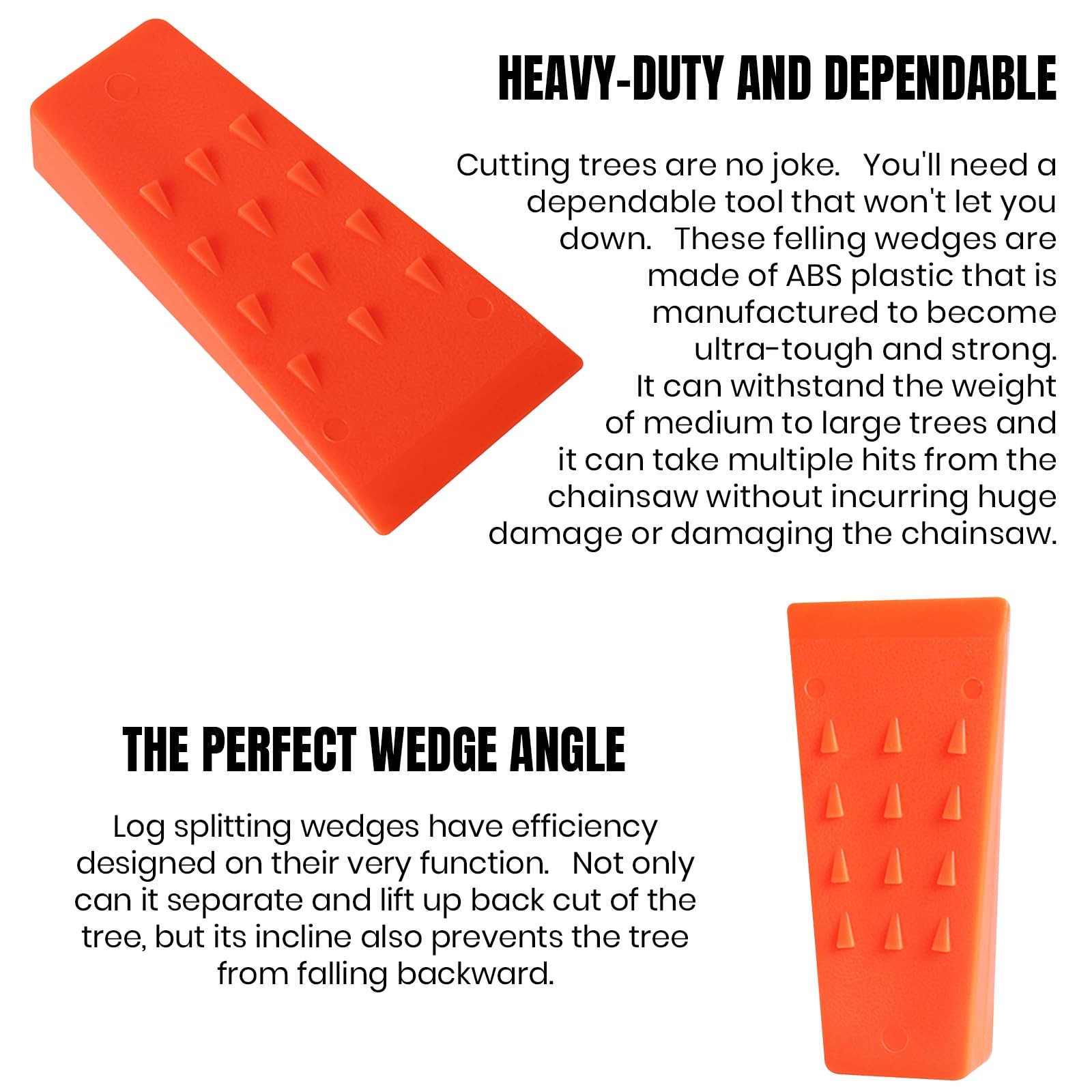 6 Pack Tree Felling Wedges with Spikes 5.5” Storage Bag and 6 Dogs
