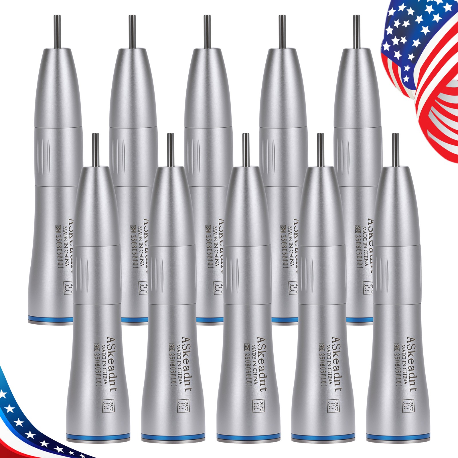 1-10 Dental Internal Water Spray Straight Nosecone Low Speed Handpiece ASkeadnt