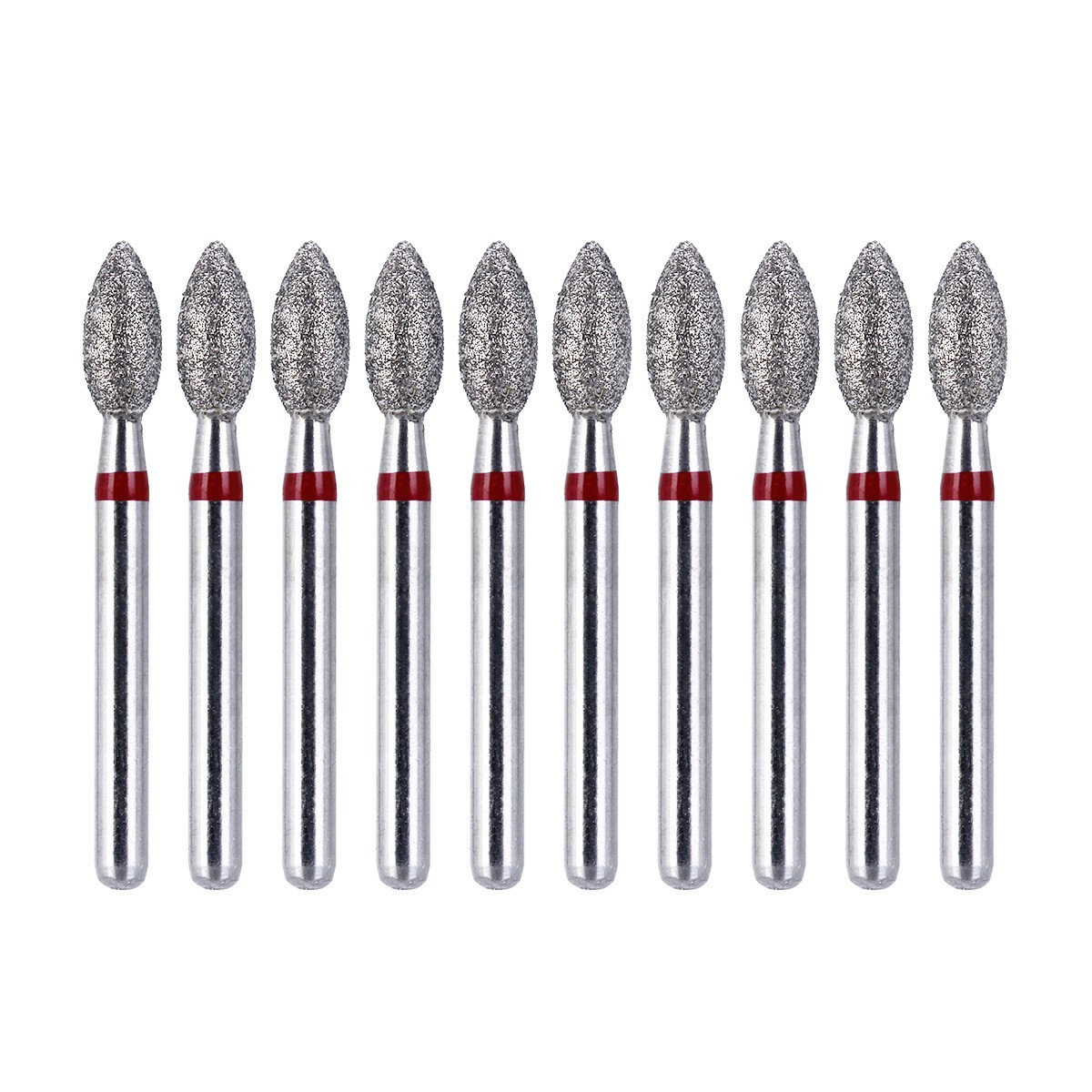 10Pcs Dental Diamond Burs FG Football #368-023F Fine Red DEFEND Friction Grip