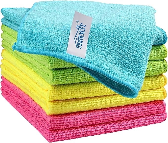 HOMEXCEL Microfiber Cleaning Cloth12 Pack Cleaning Rags Cleaning Towels with …