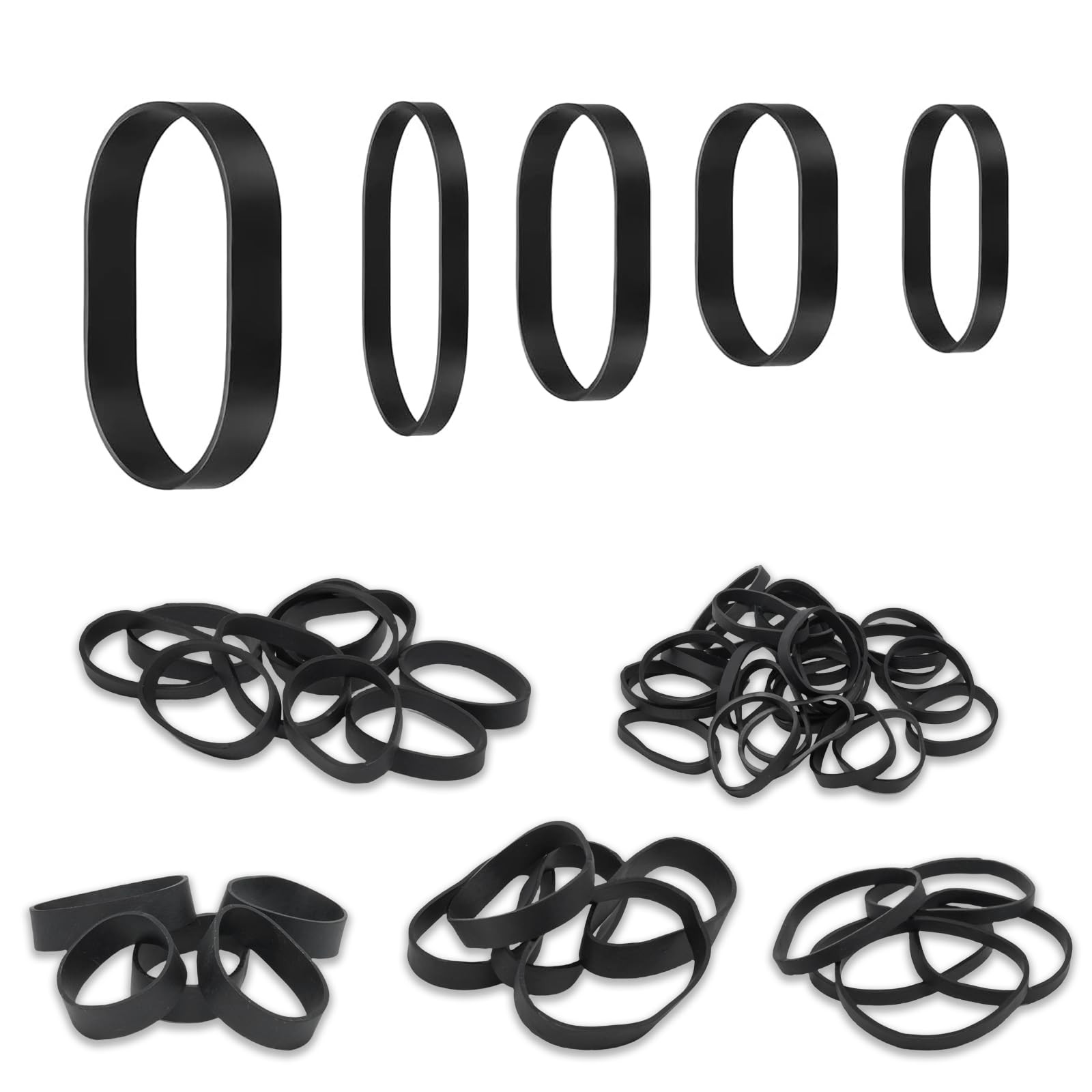 70 Pcs HeavyDuty Rubber Bands 5 Sizes Wide Thick UV Heat Cold Resistant for Out
