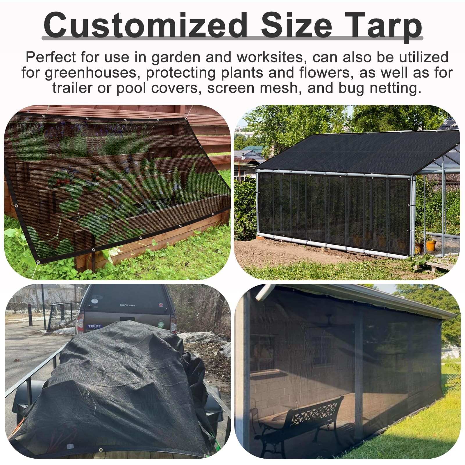 LOVE STORY 20x30FT Shade Cloth for Plant Heavy Duty Knitted Mesh Tarp with Gr…
