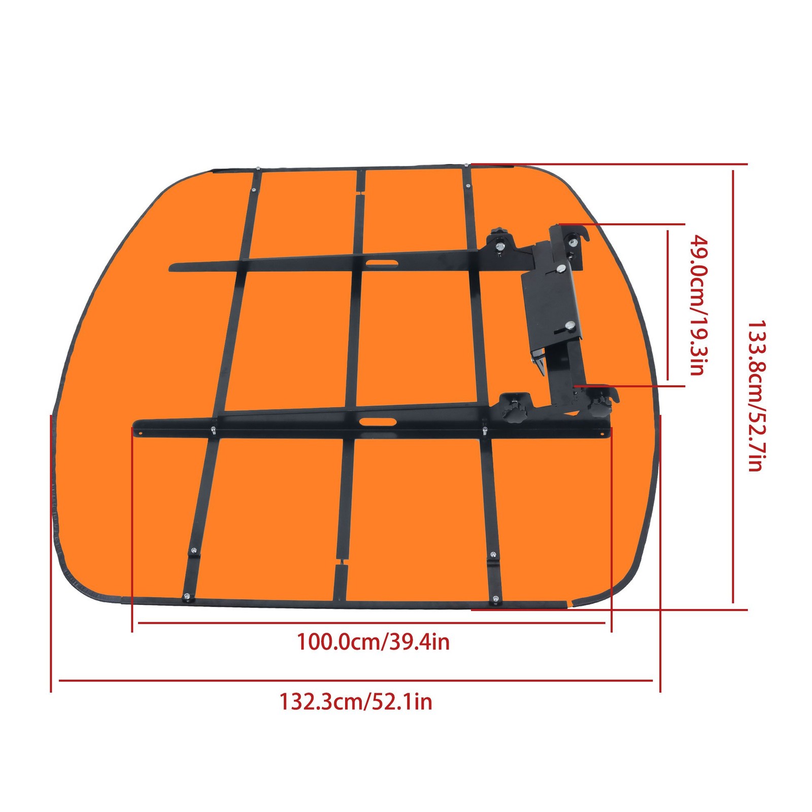 52″ X 52″ Orange For Rops Canopy Tractor and Mowers Umbrella 2″ x 2″ or 2″ x 3″