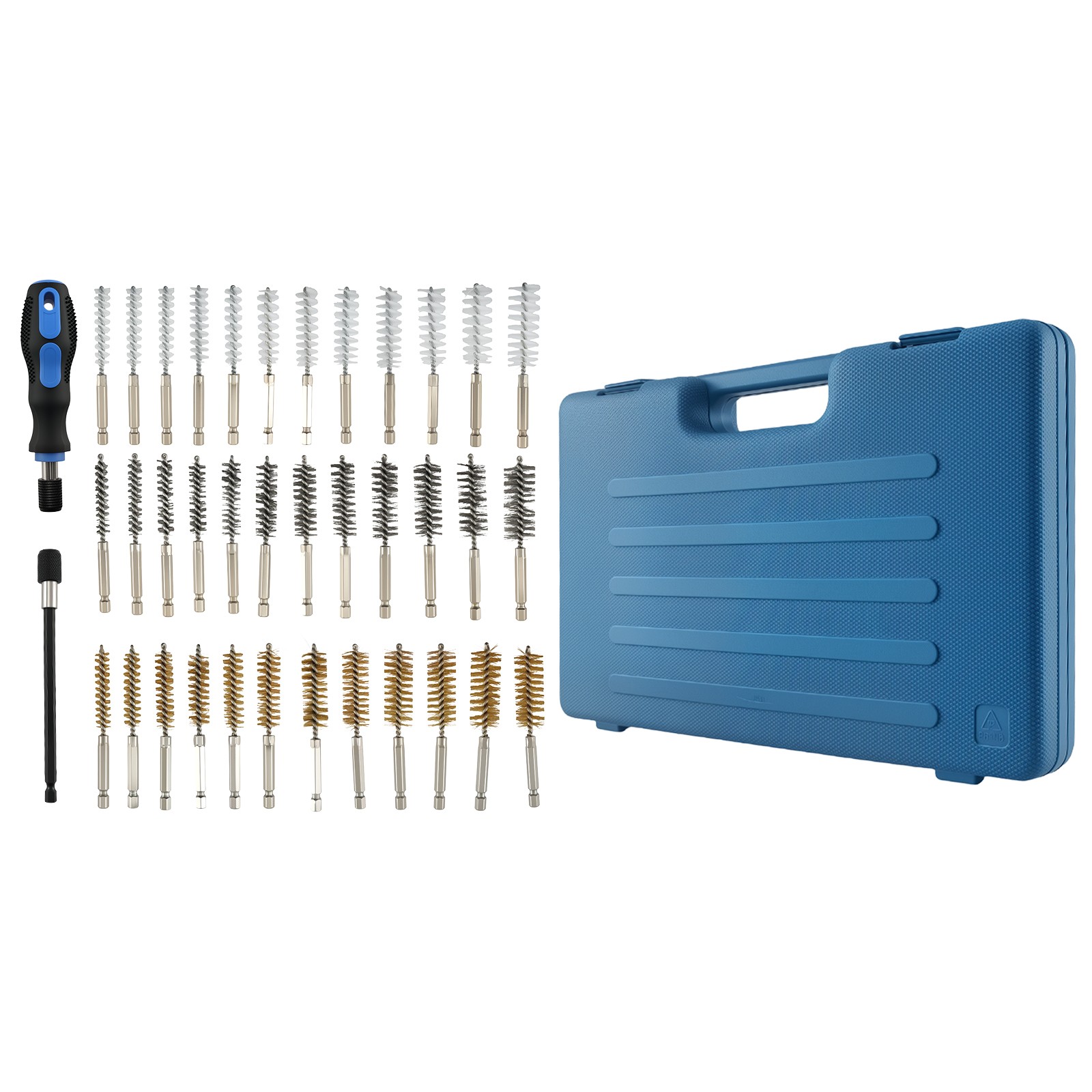 Drill Wire Brush Kit Steel Brass Nylon for Cleaning Terminals 1/4″ Hex 36pc