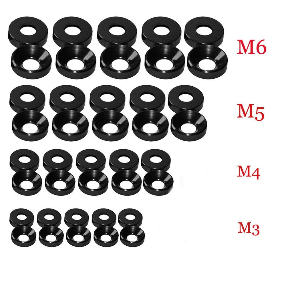 10/20/30x Aluminum Alloy M4 M5 M6 Anodized Countersunk Head Bolt Washers Gasket