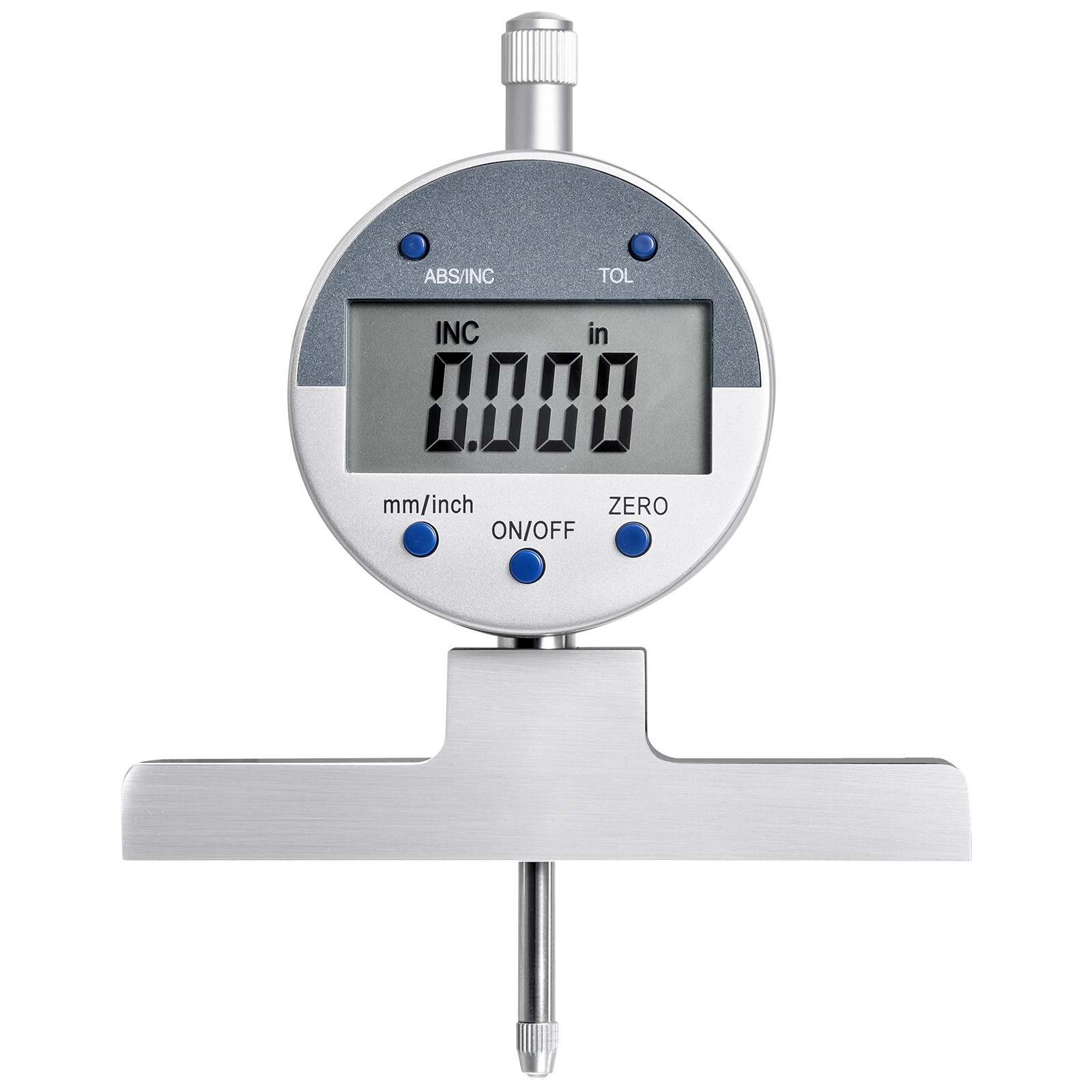 Uimoso Digital Depth Gauge 0-22in Range Micrometer with 4 Interchangeable Anvils