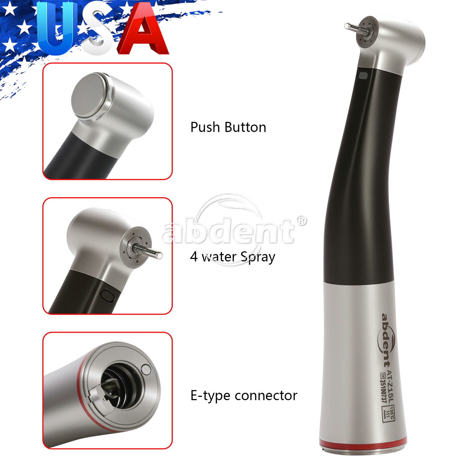 1:5 Increasing Fiber Handpiece Contra Angle LED Fit Electric Motor Abdent Dental