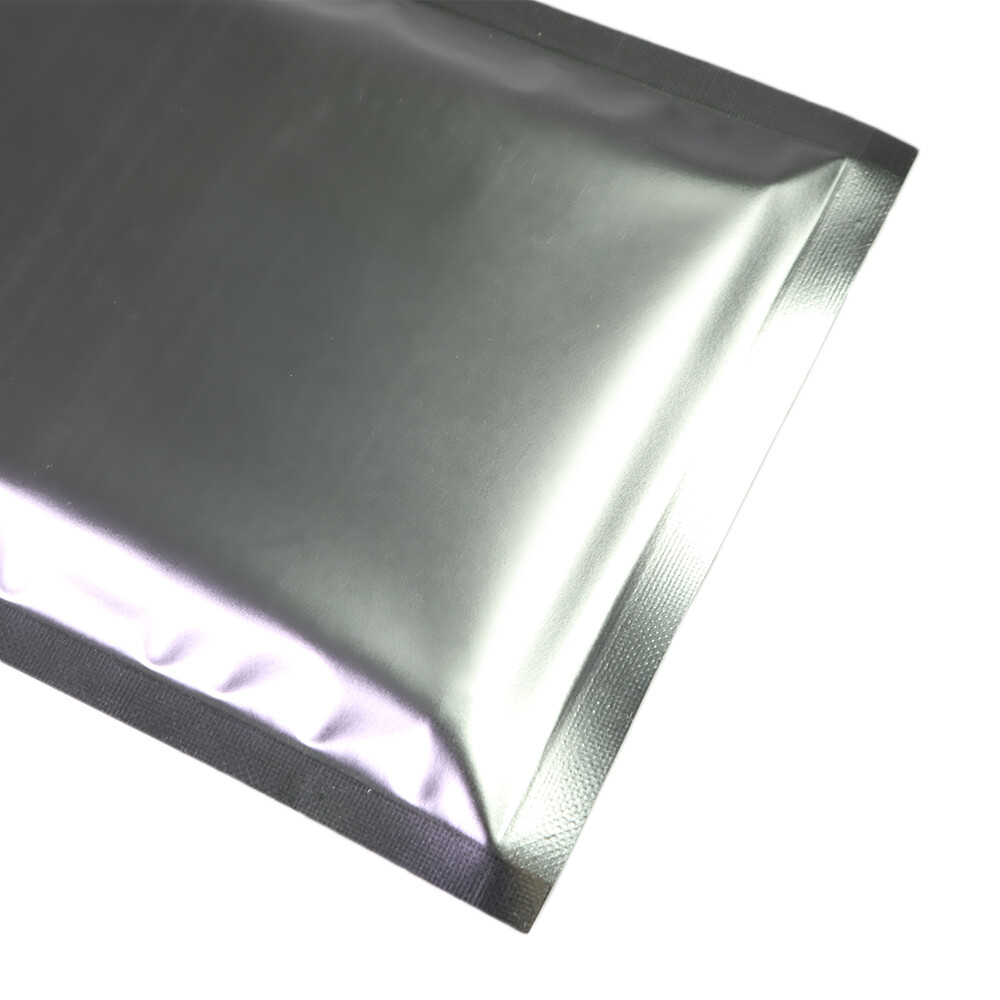 Flat Silver Metallic Mylar Foil Zipper Seal Resealable Bags Smell Proof Pouch
